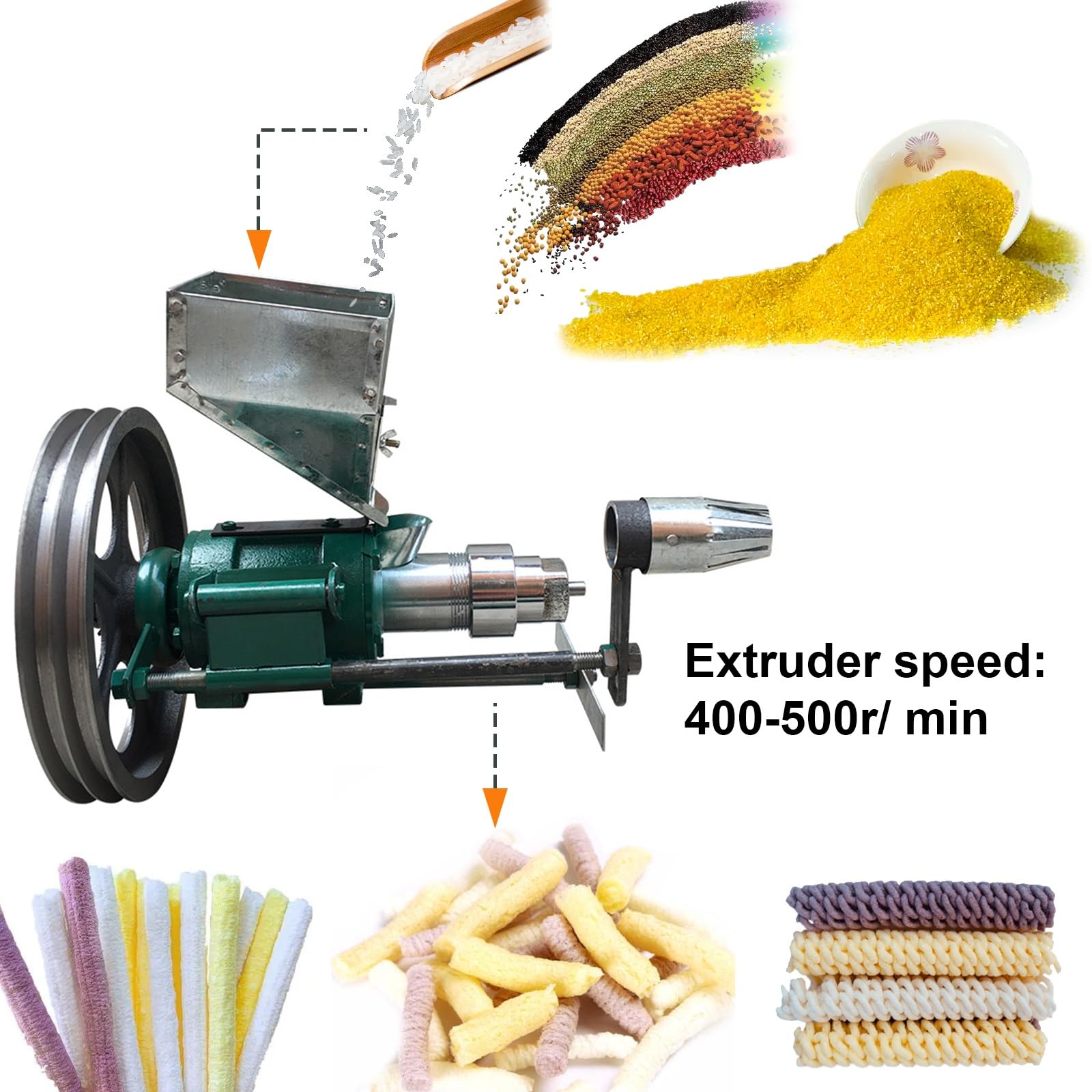 Commercial Corn & Rice Puffing Machine - Multi-Function Food Extruder with 7 Molds for Puffed Snacks | Perfect for Street Food Stalls, Snack Shops & Home Businesses