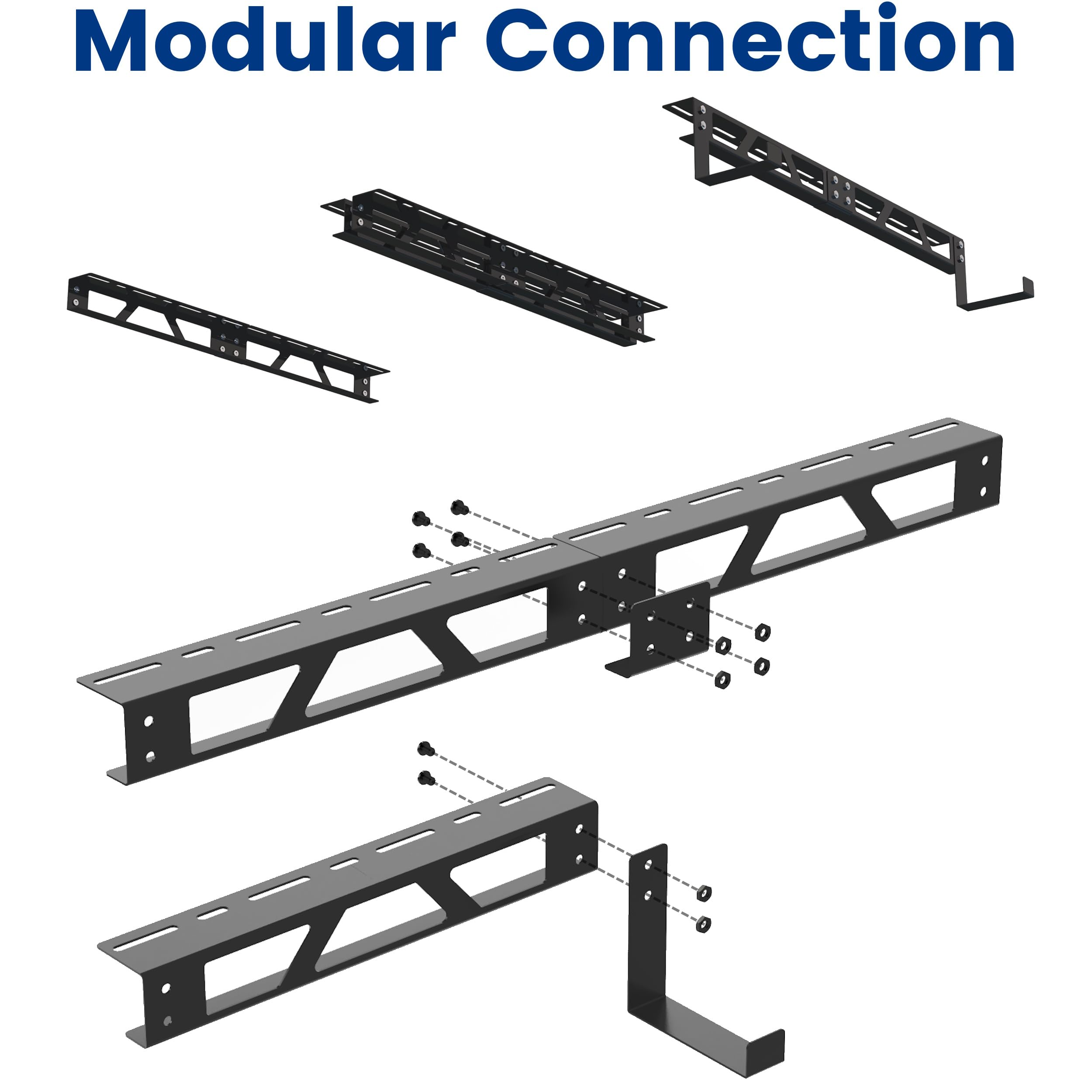 Overhead Garage Storage Rack System - Adjustable Ceiling Mounted Organizer with 4 Sets & 2 Hooks - Fits Most Storage Bins & Totes - Perfect for Garage, Basement & Attic Organization