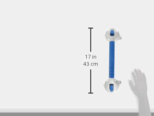 PCP Suction Grip Bathtub and Shower Handle with Color Lock Indicators - 16 Inch Non-Slip Safety Bar for Elderly & Disabled - Perfect for Bathroom Fall Prevention & Mobility Assistance