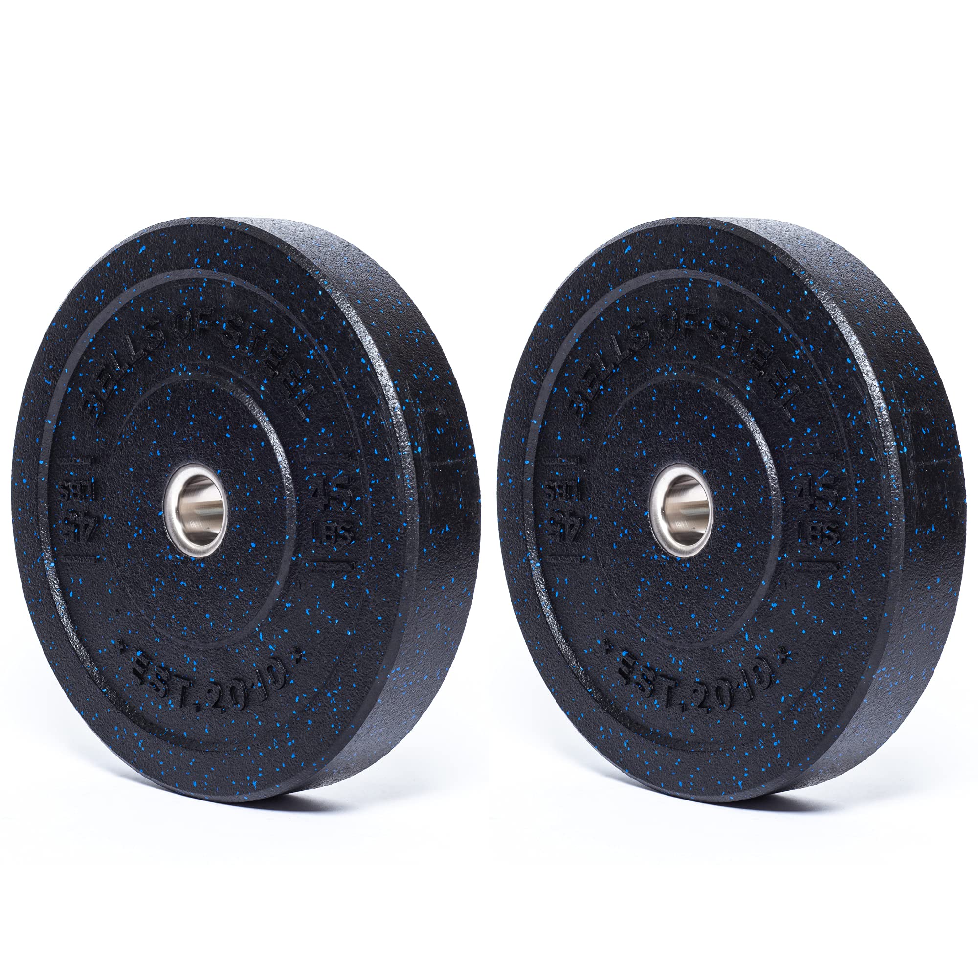 Bells of Steel Crumb Rubber Bumper Plates - Olympic Weight Plates Set for Deadlifts, Squats, Bench Press - 450mm Diameter Commercial & Home Gym Equipment - Perfect for CrossFit, Powerlifting & Strength Training