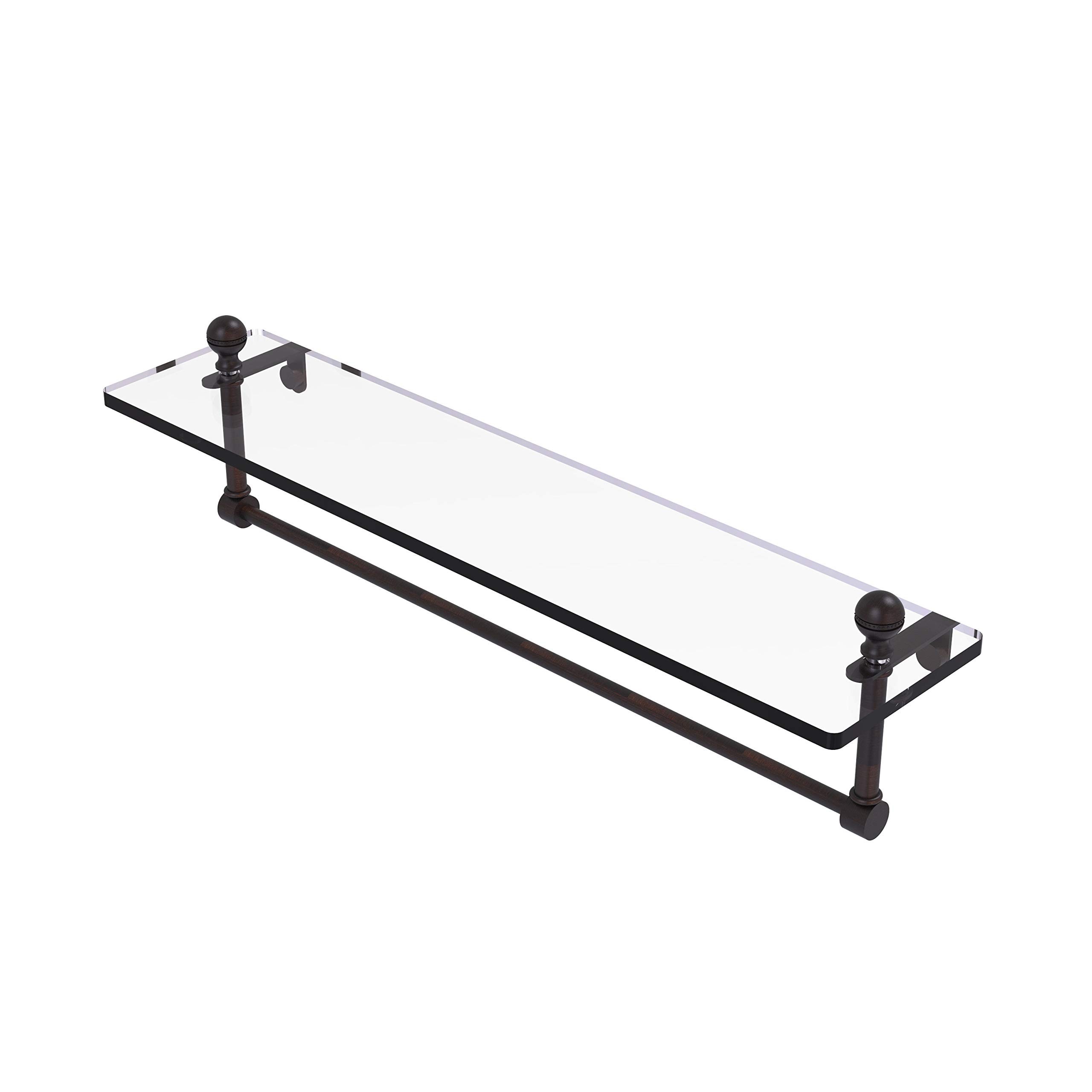 Allied Brass MA-1/22TB-VB Mambo 22 Inch Bathroom Vanity Set with Integrated Towel Bar & Glass Shelf in Venetian Bronze - Perfect for Modern Bathroom Organization & Luxury Spa Style Decor