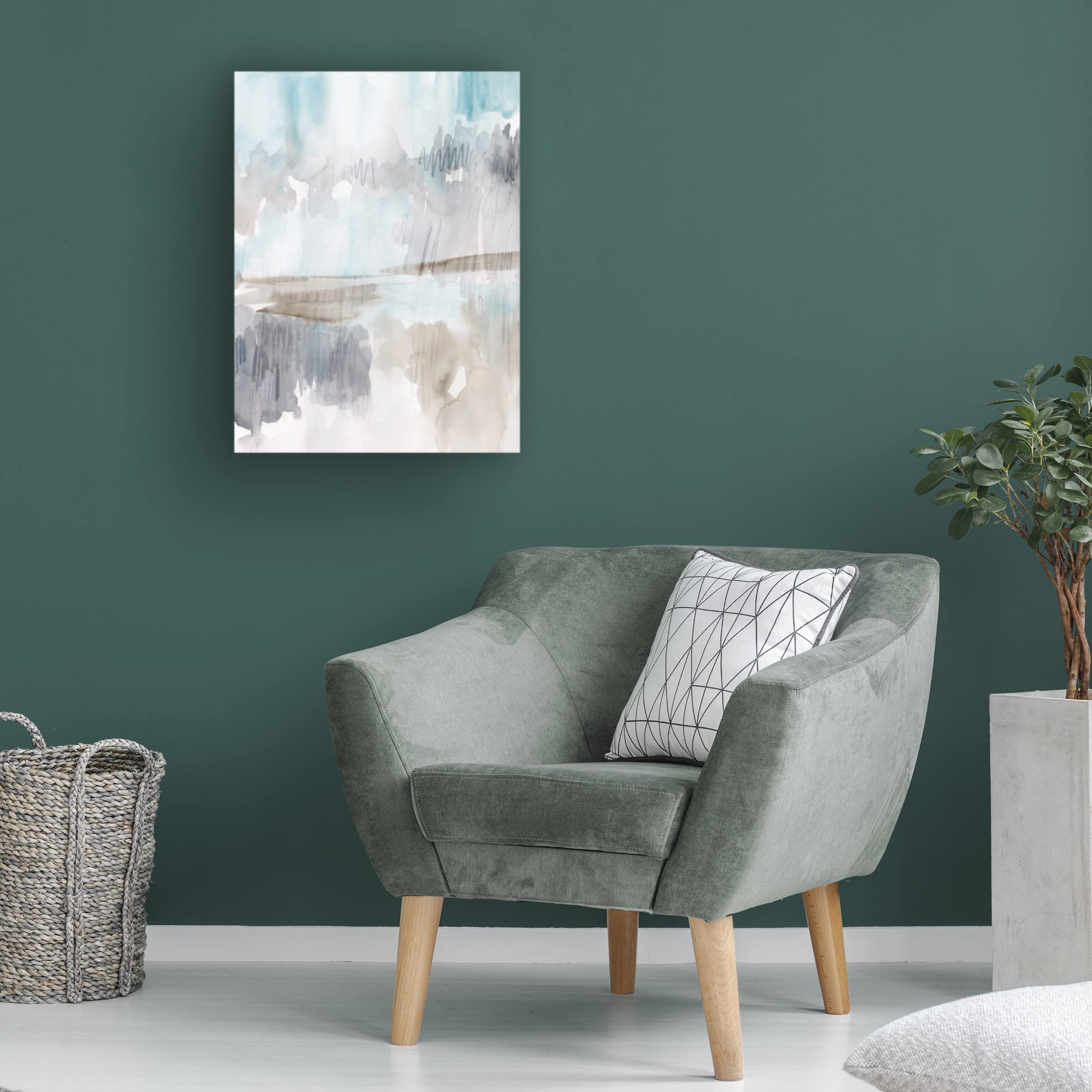Jennifer Paxton Parker 'Steel Stratus II' Canvas Wall Art Print - Modern Abstract Painting for Living Room, Bedroom & Office Decor