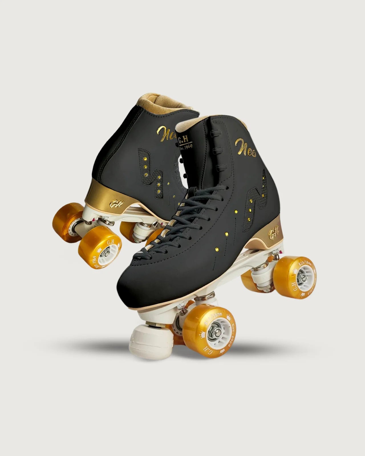 GH Neo Quad Roller Skates for Adults - Adjustable Outdoor & Indoor Rollerblades with Light-Up Wheels - Perfect for Fitness, Rink Skating, and Retro Roller Disco Parties