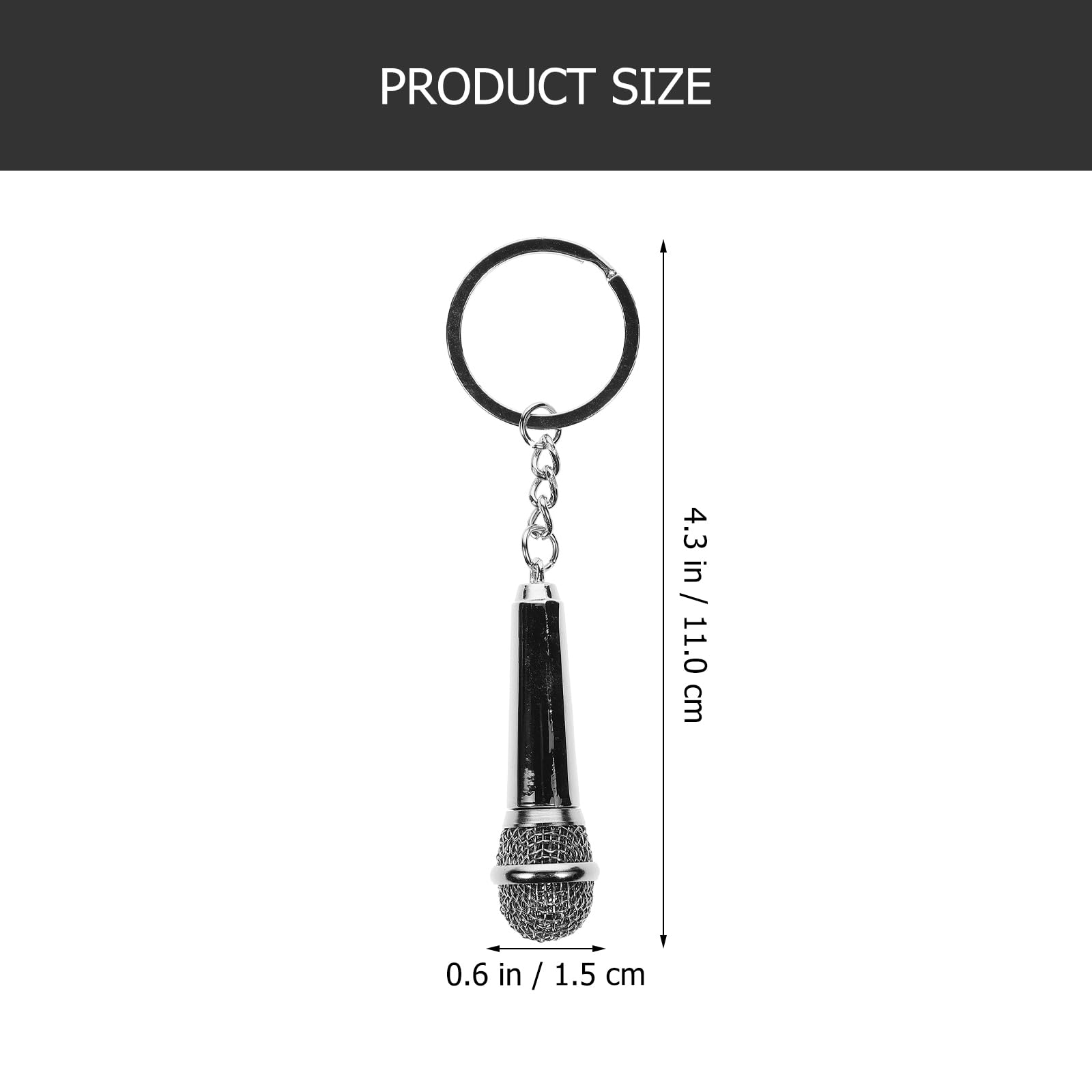 FOMIYES 2 Pack Cute Microphone Keychain - Mini Music Note Keyring for Purse, Bag & Keys - Perfect Party Favors & Gifts for Musicians & Music Lovers - Great for Concerts, Karaoke Nights & Music Themed Events