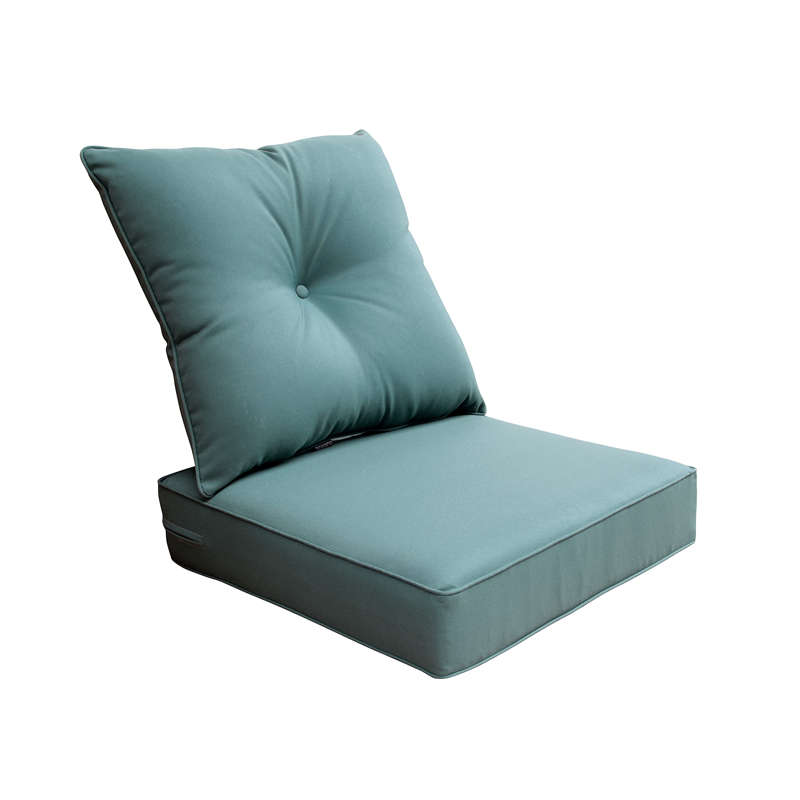 BOSSIMA Indoor Outdoor Deep Seat Chair Cushion Set - Spring Summer Seasonal Replacement Cushions in Blue Lake - Perfect for Patio, Deck, Garden & Poolside Furniture