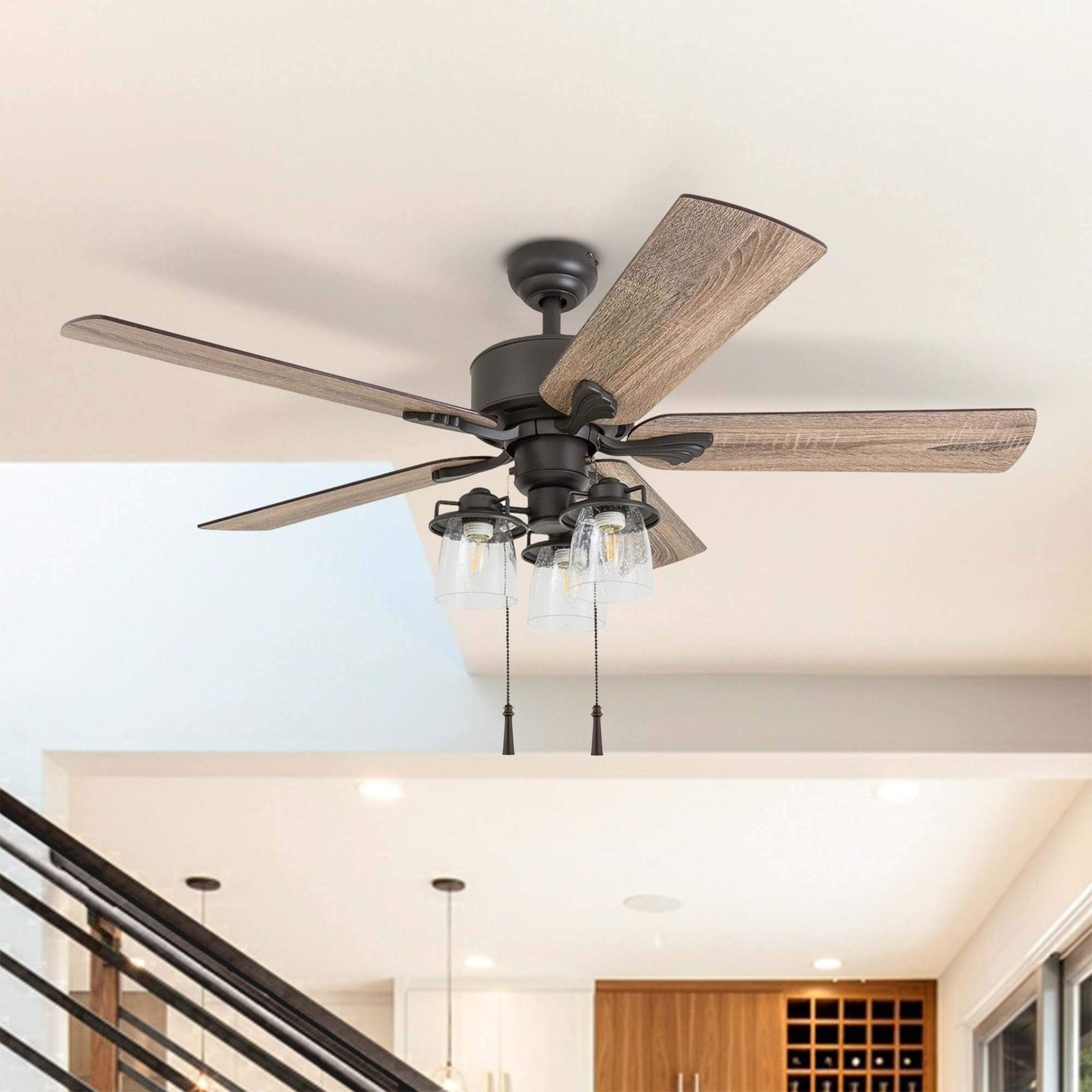 **Ciata 4-Pack Ceiling Fan Pull Chain Extender - Oil Rubbed Bronze Finish with 12-Inch Beaded Chain - Decorative Trophy Fan Pulls for Easy Fan Control - Perfect for Bedroom, Living Room, and Patio**