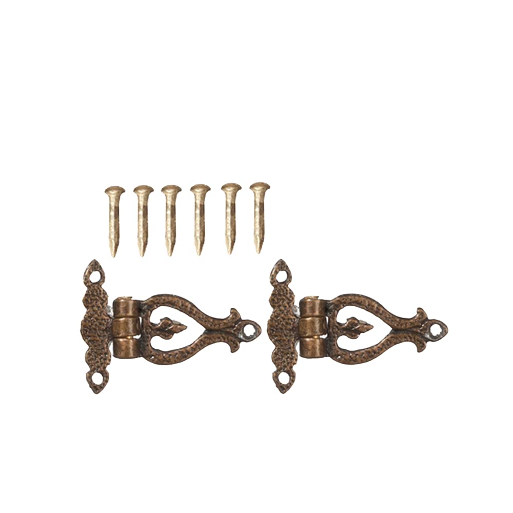 Melody Jane Dollhouse Miniature T Hinges - Antique Gold Small Ornate DIY Hardware for Doll Houses | Perfect for DIY Dollhouse Furniture, Miniature Projects & Crafting Accessories