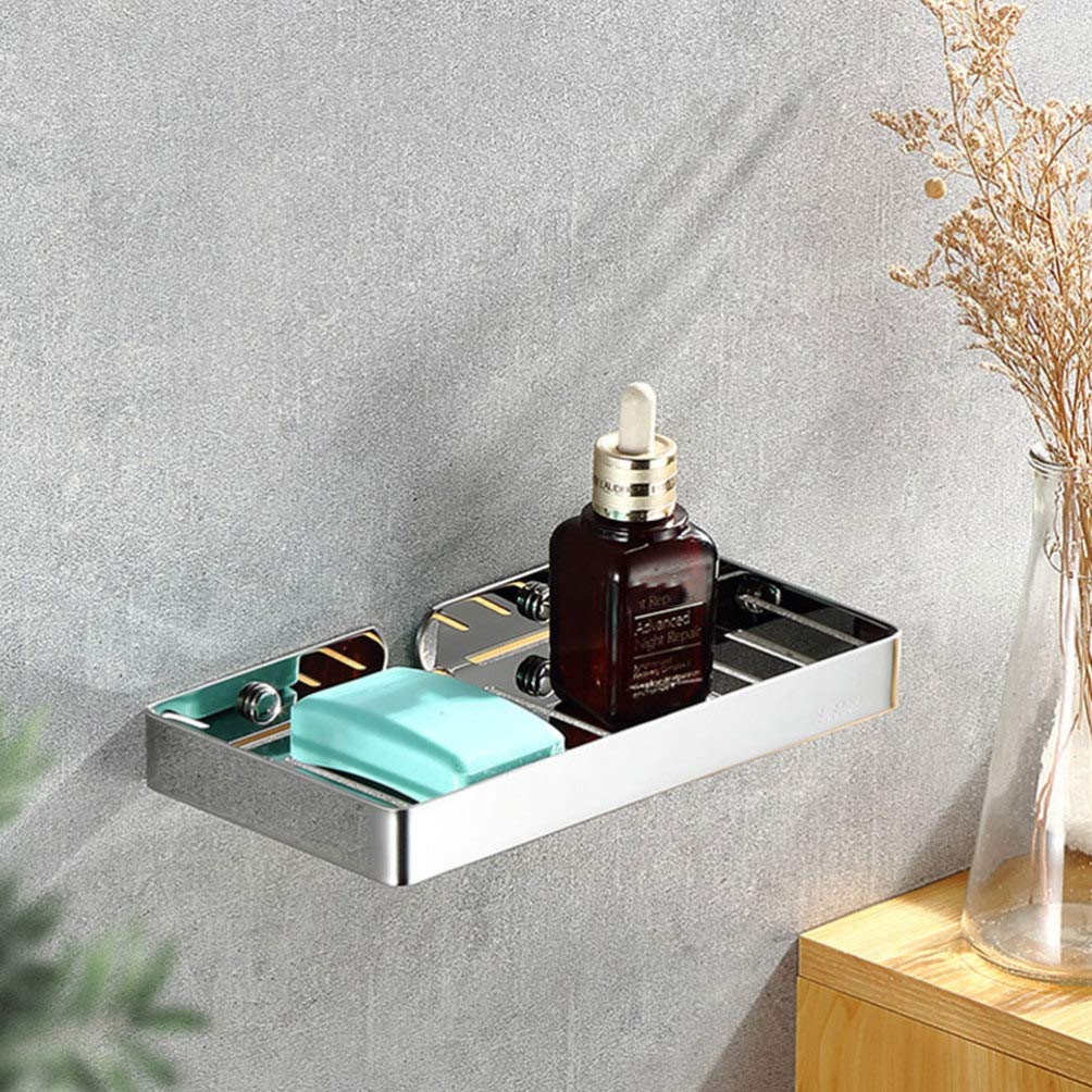 Wall Mounted Soap Holder - No Drill Bathroom Soap Organizer with Storage Dish, Rustproof Wall Hanging Soap Case for Shower, Kitchen Sink & Vanity - Practical Soap Container for Home & Office Use