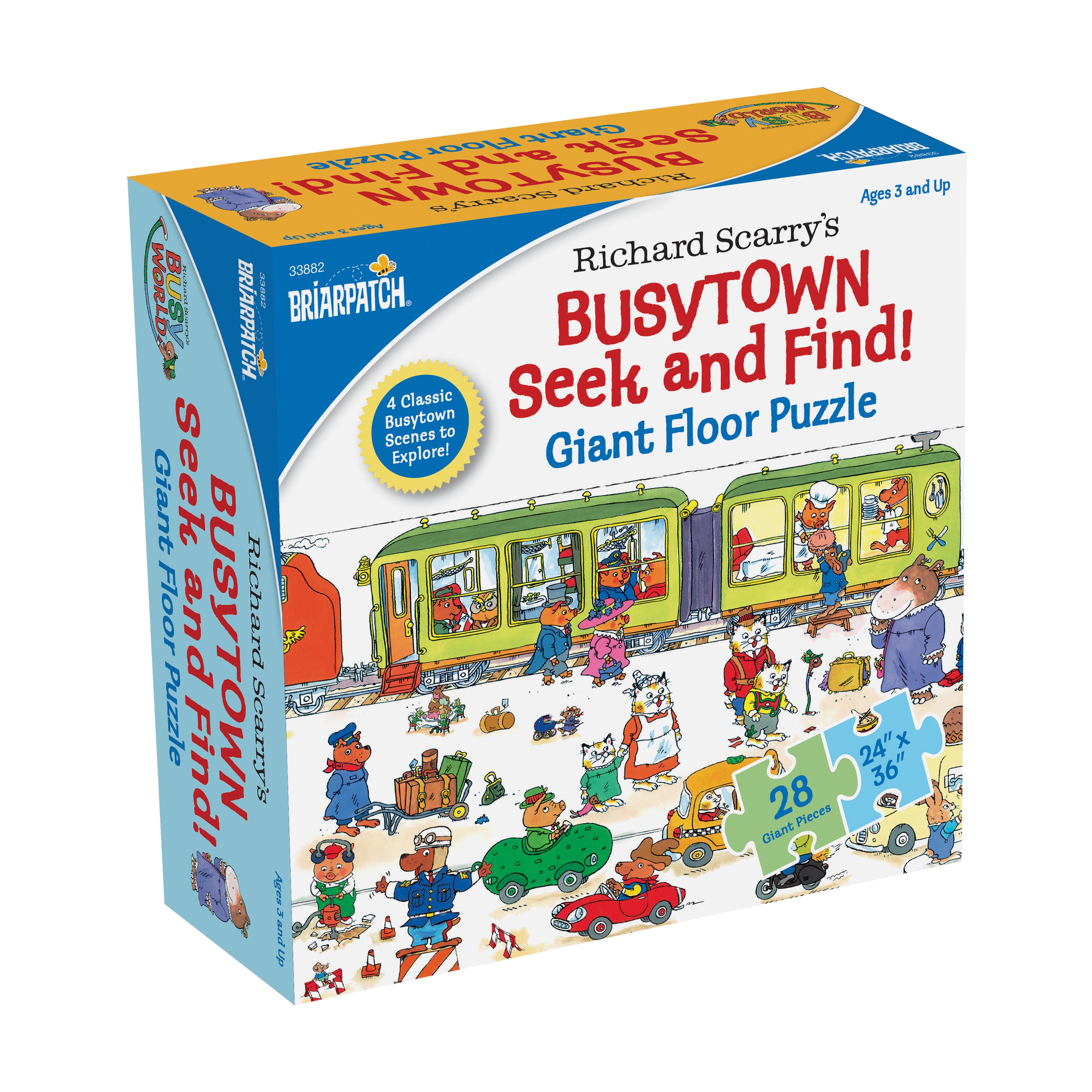 Briarpatch Richard Scarry's Busytown Seek & Find Giant Floor Puzzle - 28 Piece Educational Kids Puzzle for Learning & Playtime Fun | Perfect for Family Game Night & Preschool Activities
