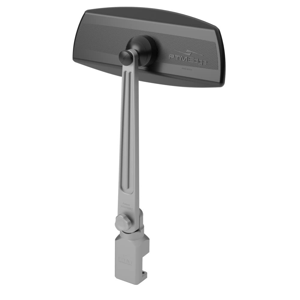 P13157-200TEBCL Rail Mount Pontoon Mirror System Pro - Electrobrite Silver | High-Quality Marine Mirror for Boats | Perfect for Fishing, Cruising & Water Sports