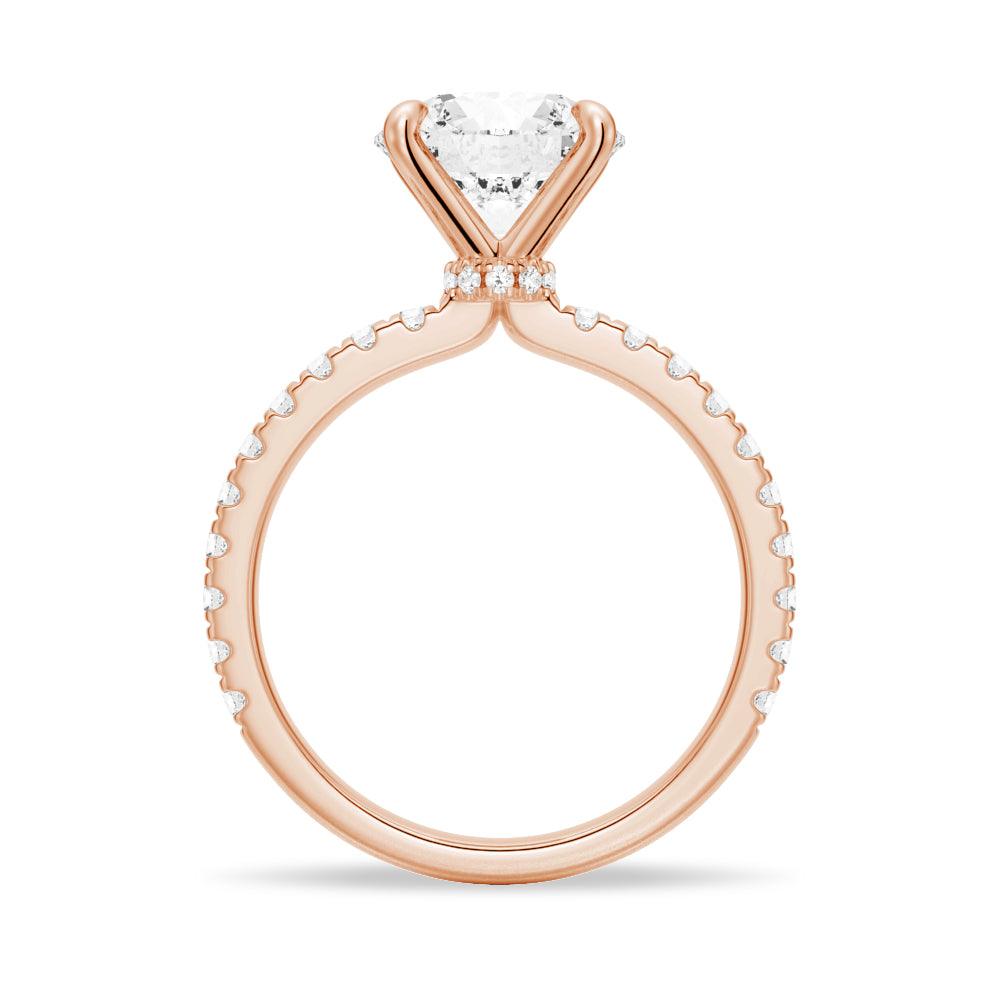 1.5 Carat Round Moissanite Engagement Ring with Pavé Band & Hidden Halo - Perfect for Proposals, Weddings & Anniversary Gifts