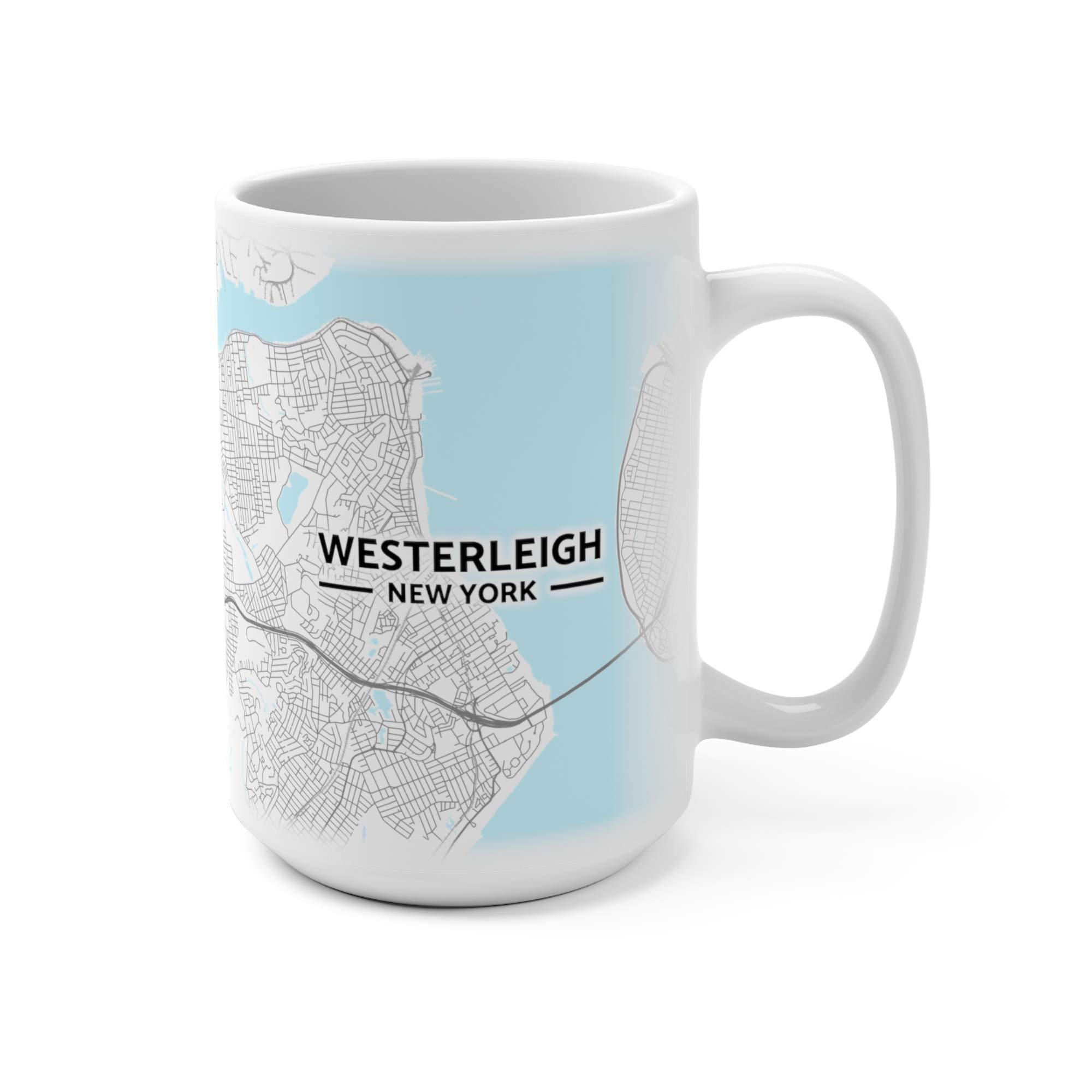 Westerleigh New York NY Map Mug - 15 oz Ceramic Coffee Cup with Custom Neighborhood Design - Perfect for Tea, Coffee & Hot Chocolate Lovers