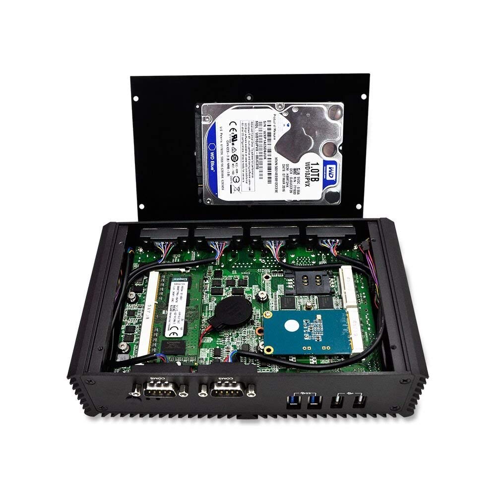 Kettop Barebone Mini PC MI5005C6 with Intel Core i3-5005U 2GHz Processor, Windows 10 Pro 64-bit, Dual LAN, 6 COM Ports - Compact Desktop Computer for Banking, Office & Industrial Use | Perfect for Digital Signage, POS Systems & Automation Control