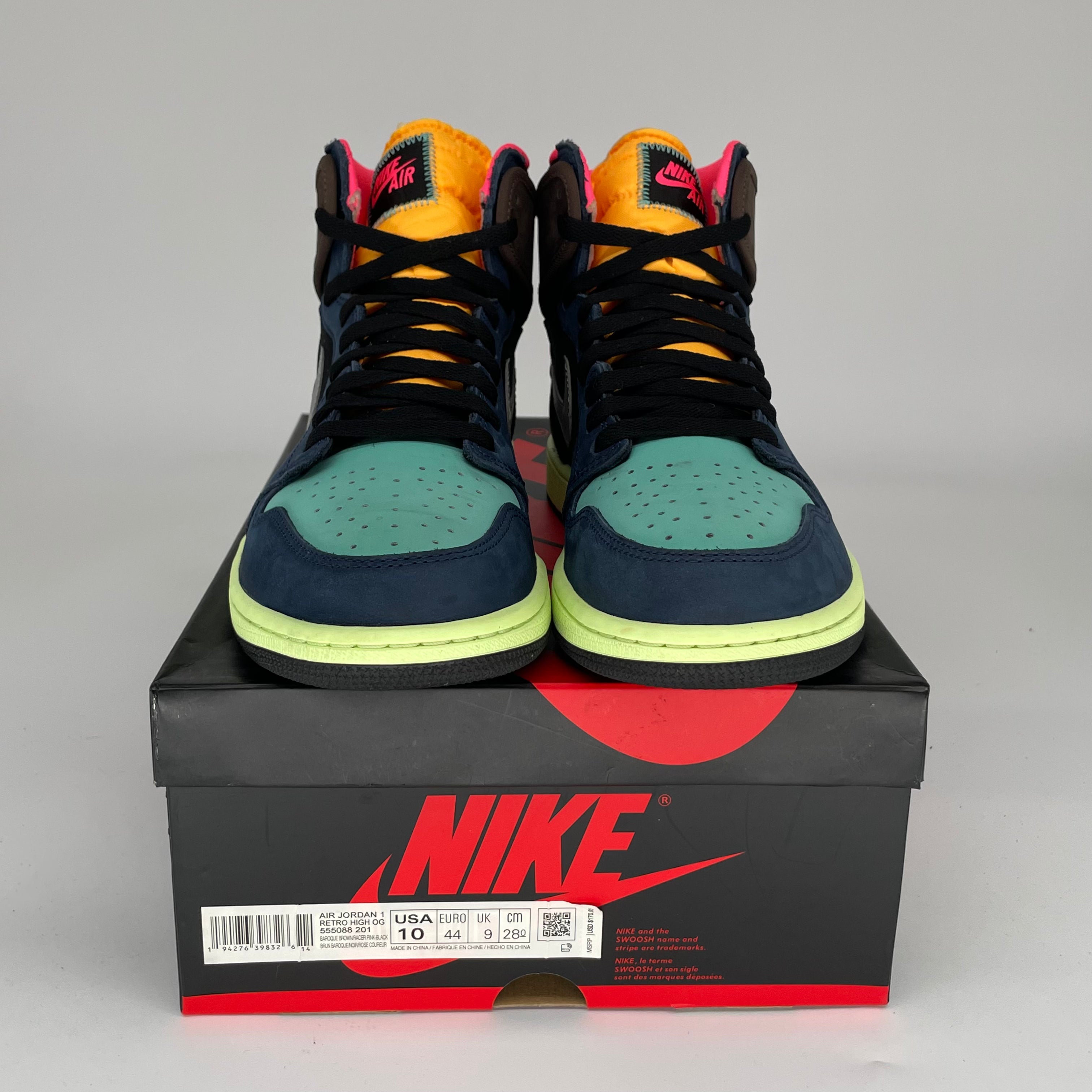 AIR JORDAN 1 BIO HACK Sneakers Men's Size 10 - 555088-201 Retro High OG Basketball Shoes for Streetwear & Casual Outfits