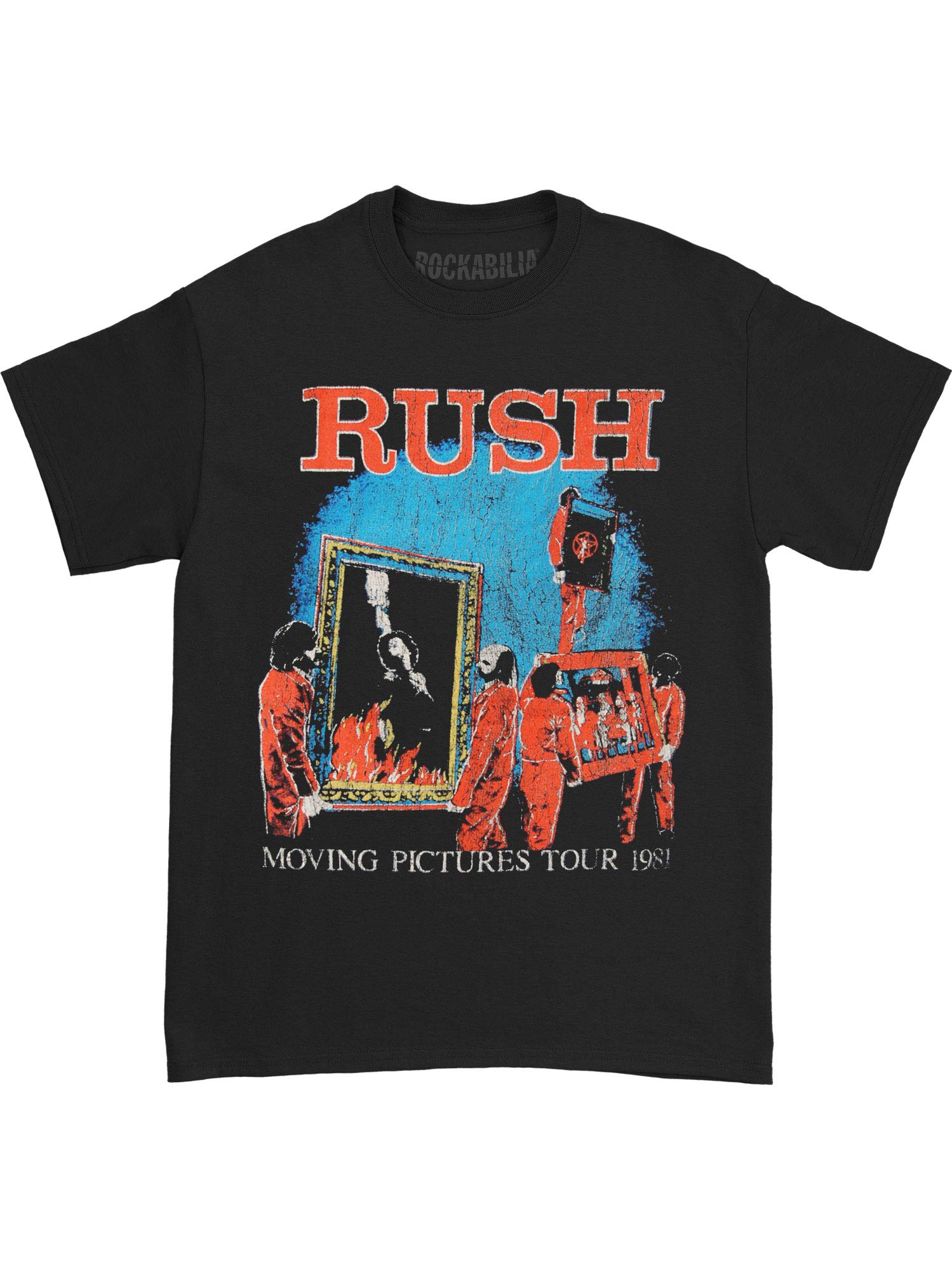 Rush Men's Moving Pictures Tour Vintage T-Shirt - Small Black - Soft Cotton Band Tee for Concerts & Casual Wear