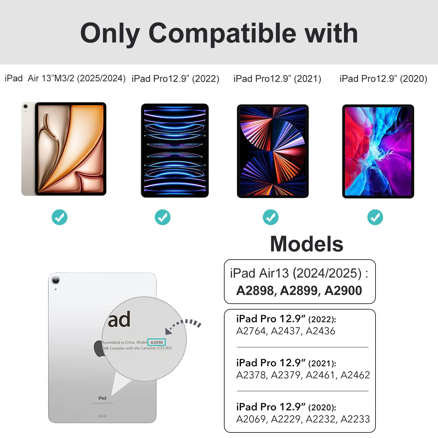 Premium iPad Air 13-inch M2/M3 (2024/2025) & iPad Pro 12.9 Case (6th Gen 2022) - Clear Trifold Stand Cover with Pencil Holder | Slim Protective Shell in Transparent Creamy White | Perfect for Work, Travel & Home Use
