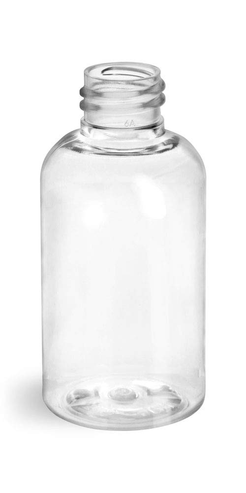 2 oz Clear PET Boston Round Bottles (Pack of 12/24/50) - Empty Plastic Bottles for Essential Oils, DIY Beauty, Travel Size Liquids - BPA Free, Leak Proof, Reusable Containers with Tight Seal - Perfect for Homemade Lotions, Perfumes & Skincare Products