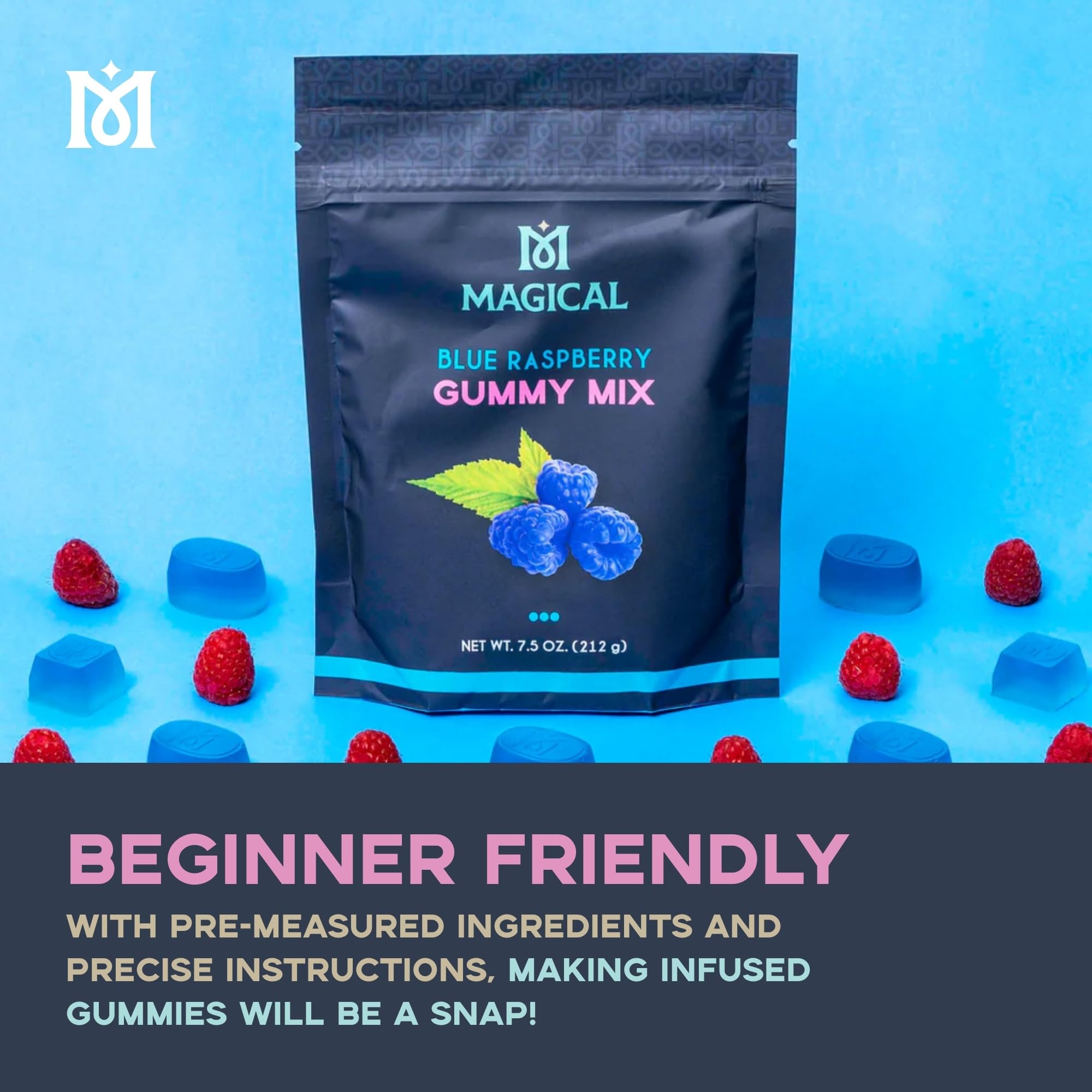 Magical Butter Gummy Mix - Blue Raspberry Gelatin Powder for Homemade Chewy Candy - Easy-to-Use Edible Gummy Mixture - Tart & Delicious DIY Candy Making Kit - Perfect for Parties, Snacks & Gift Giving