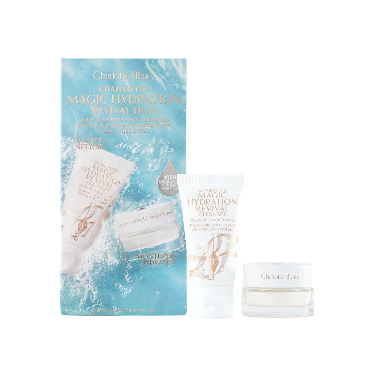 Charlotte's Magic Hydration Revival Duo - Hydrating Skincare Set for Dry Skin | Day & Night Moisturizing Cream & Serum | Perfect for Winter Care & Travel Skincare Routine
