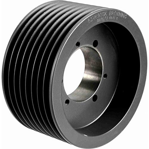 83V600SK Q-D Sheave - Cast Iron 8 Groove 3V Belt Pulley with SK Bushing | Compatible with Industrial Machinery, HVAC Systems & Power Transmission Equipment