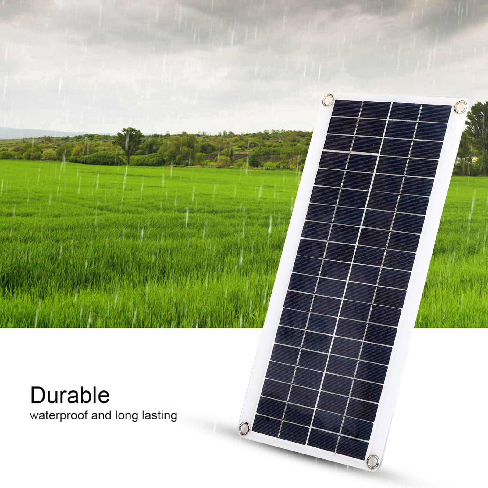 EXCLUZO 8W Flexible Solar Panel with Controller for Cars, Industrial Warehouses, Office Buildings & Outdoor Use - Portable Solar Charger for Camping, RV, Boats & Emergency Power Backup