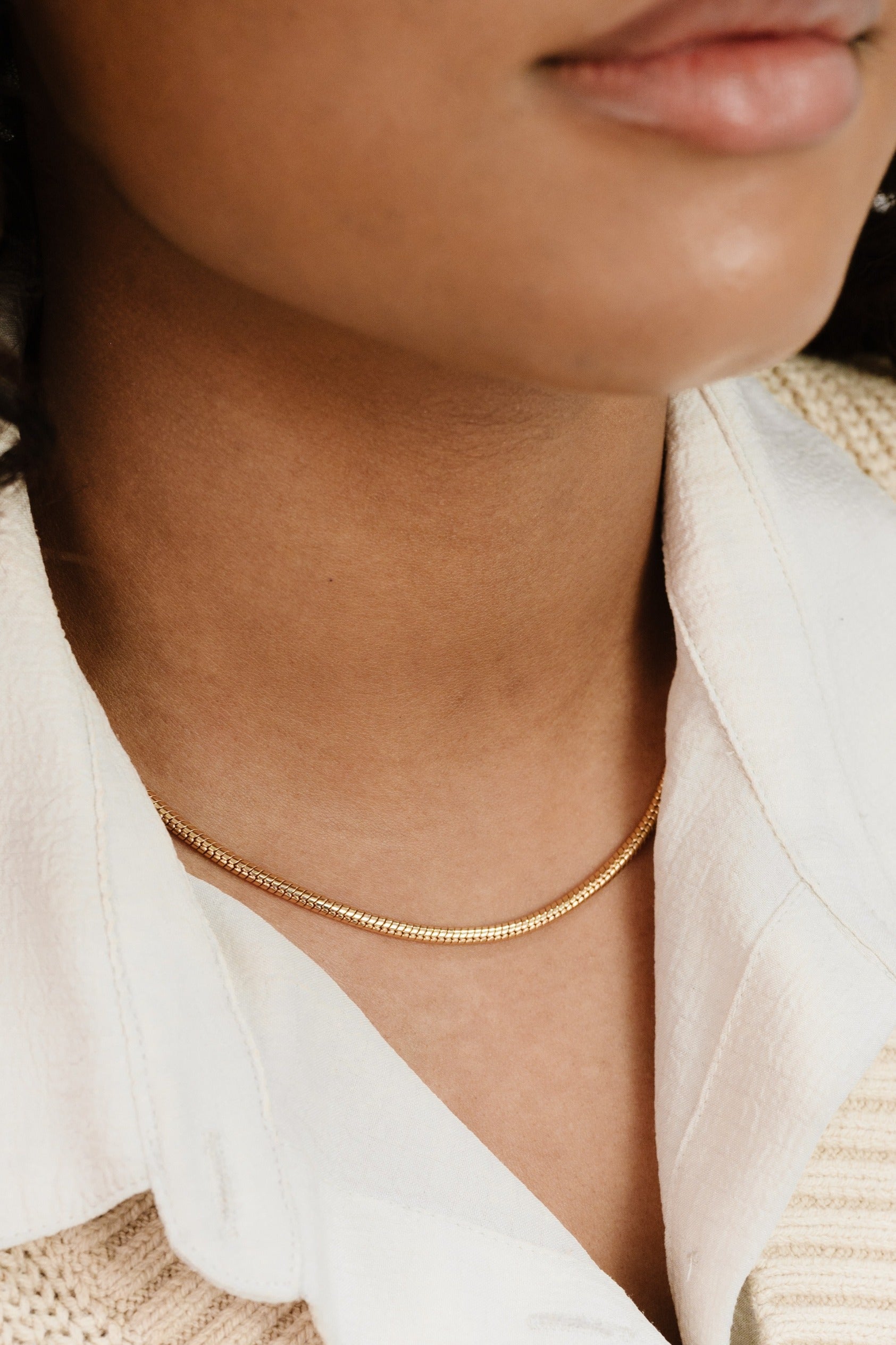 Elegant Classic Snake Chain Necklace for Women - 18K Gold Plated Dainty Layering Jewelry - Perfect for Everyday Wear, Gifts & Special Occasions