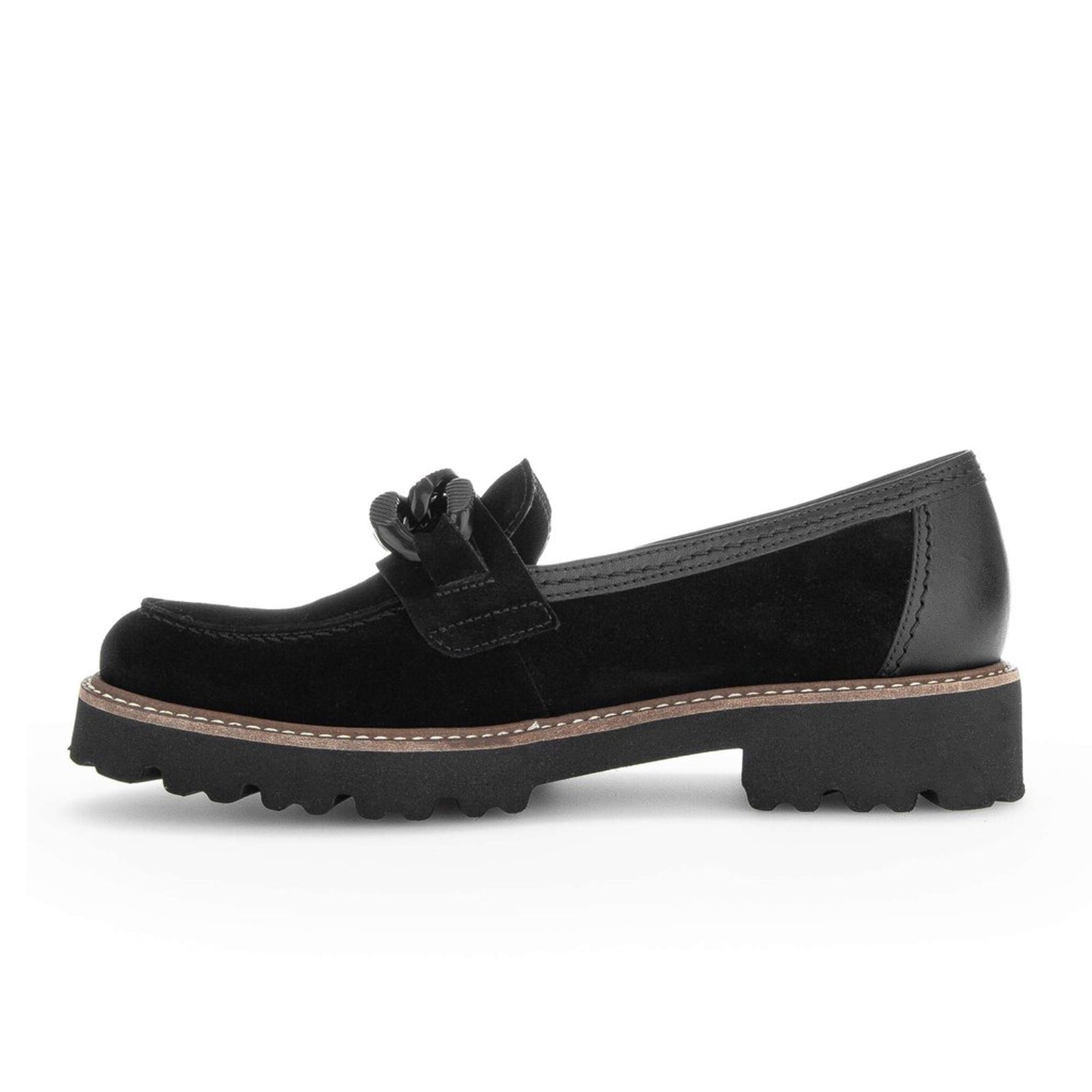 Gabor 55.240.17 Women's Loafers - Comfortable Slip-On Shoes for Work & Casual Wear - Black Leather Flats for Office, Travel & Everyday Use
