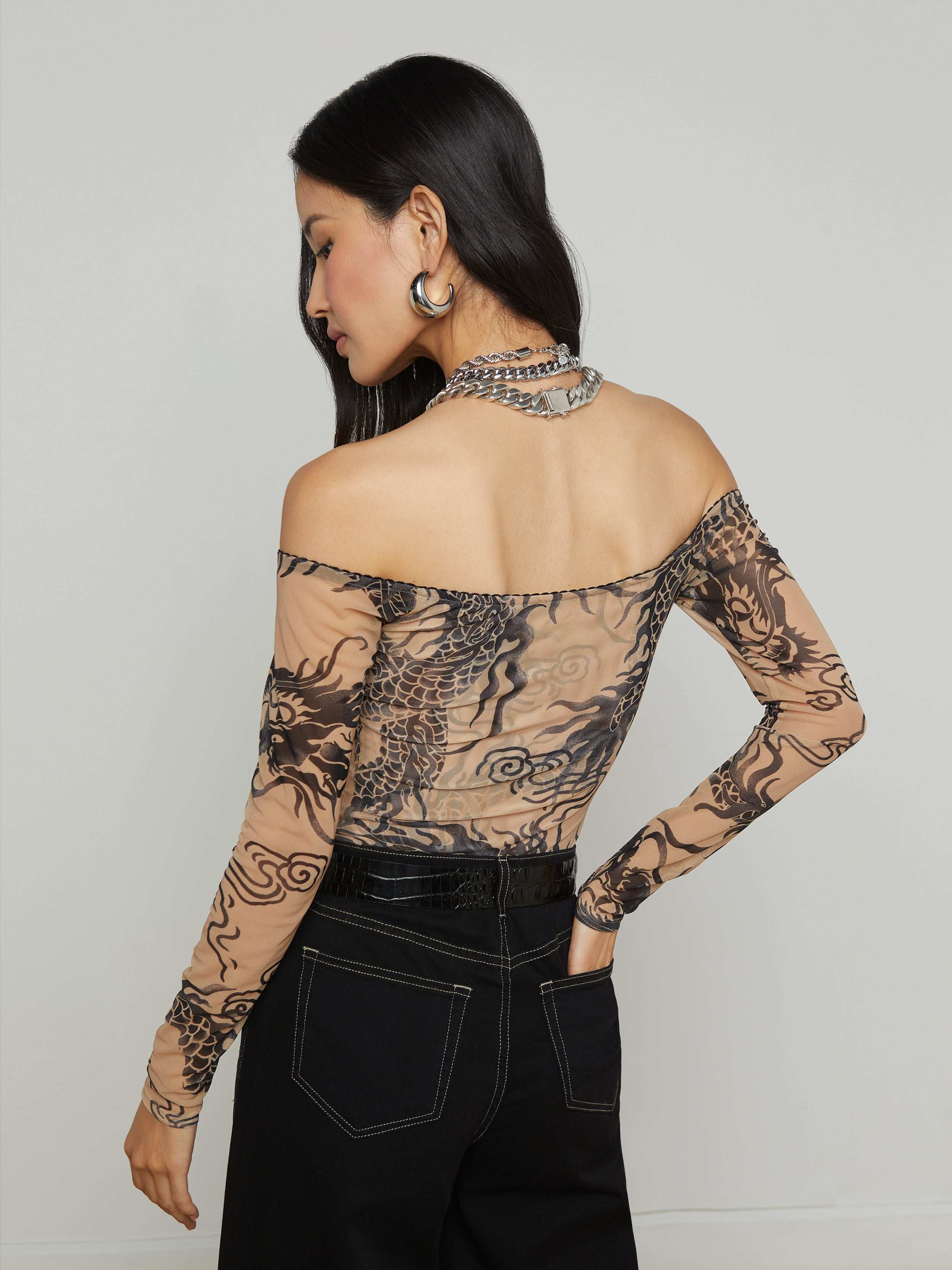 Peony Off The Shoulder Bodysuit for Women - Floral Lace Stretchable Jumpsuit for Date Night & Special Occasions