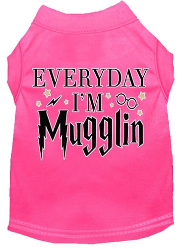Everyday I'm Mugglin Funny Dog T-Shirt - Soft Cotton Screen Print Tee in Multiple Colors for Pet Lovers - Perfect for Casual Wear, Dog Walks & Pet Owner Gifts