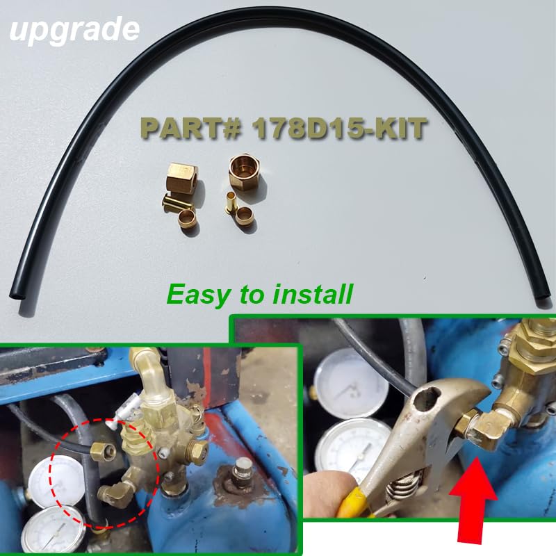 Rolair Air Compressor Unloader Tube Kit 178D15-KIT - Replacement Part for Air Compressor Repair & Maintenance - Perfect for Workshop, Garage, and Industrial Use