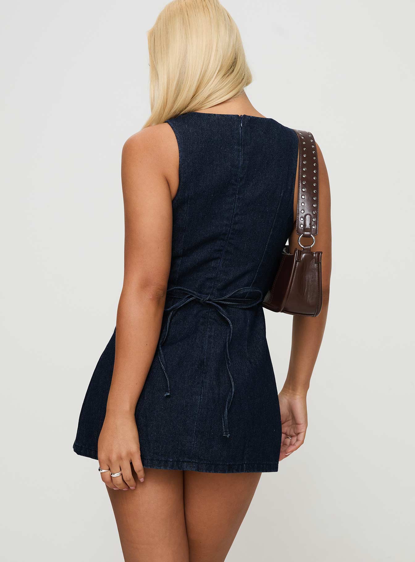 Ainsleigh Shift Denim Romper - Mid Wash Petite Jumpsuit for Women | Casual Summer Outfit, Beach Wear & Daytime Fashion