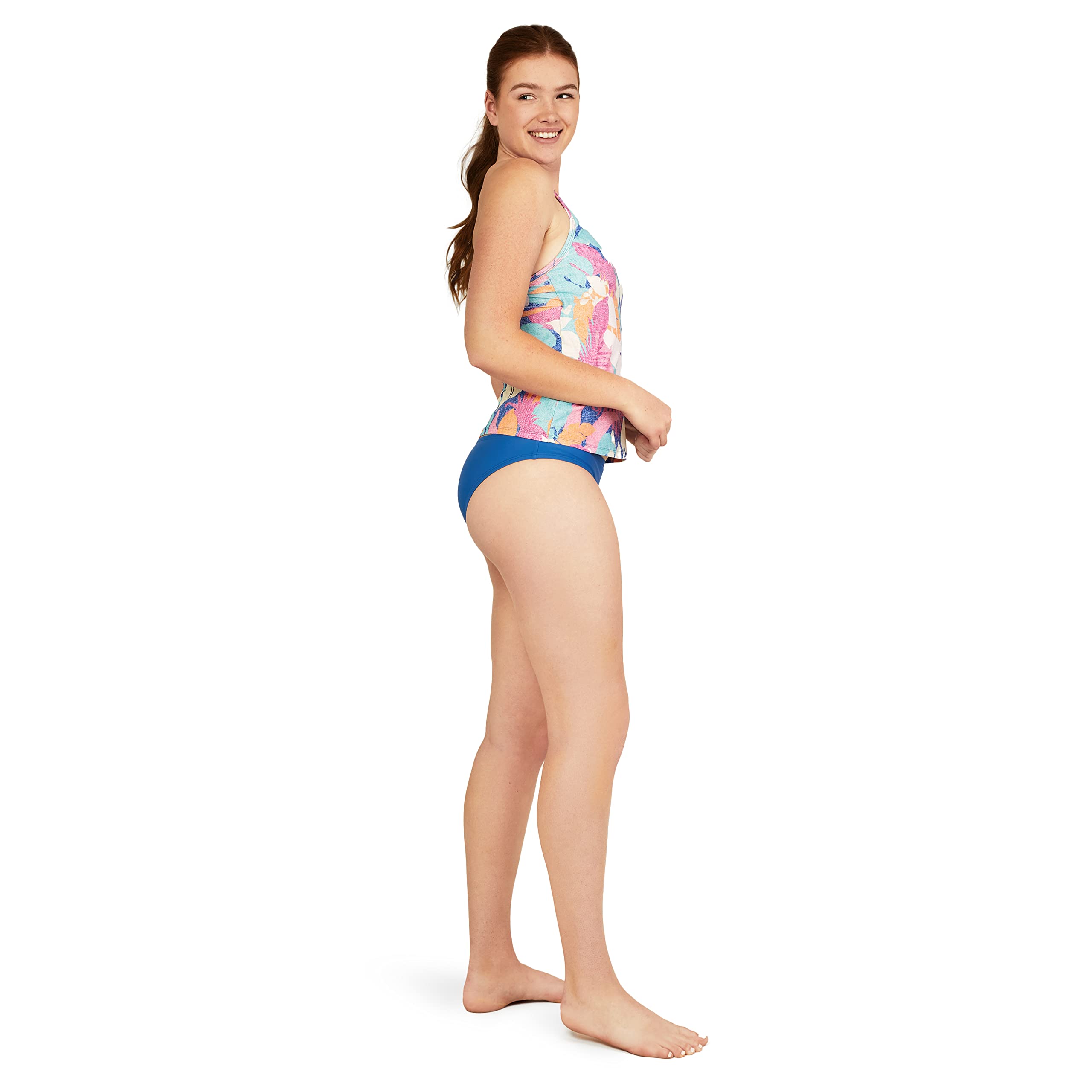 Speedo Women's Adjustable High Neck Tankini Swimsuit Top - UPF 50+ Sun Protection for Swimming, Beach & Water Sports