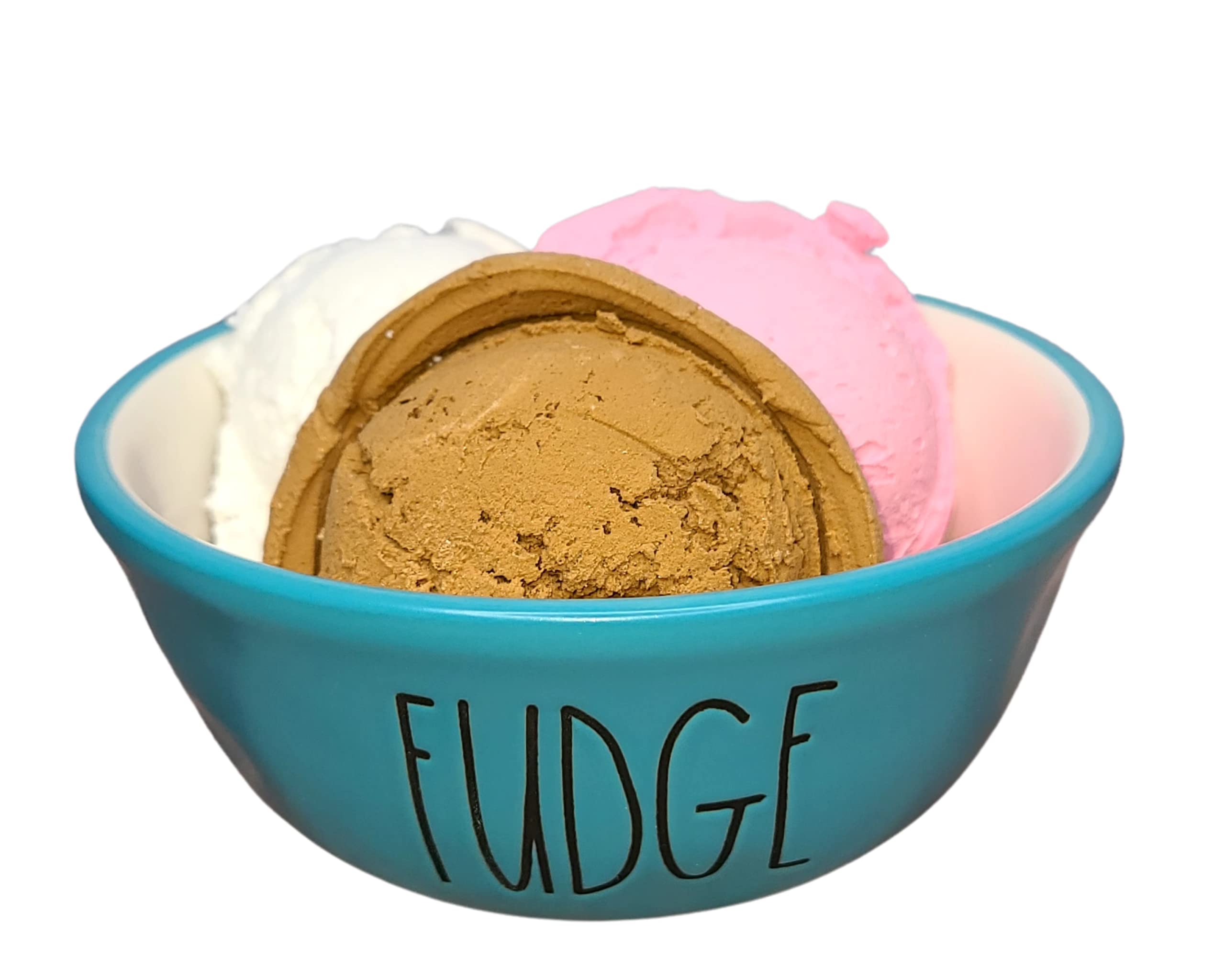 Set of 3 Fake Ice Cream Scoops - Summer Party Decorations, Tiered Tray Decor, Faux Neapolitan Ice Cream Bar Accessories - Perfect for Dessert Displays, Coffee Shops & Summer Themed Events
