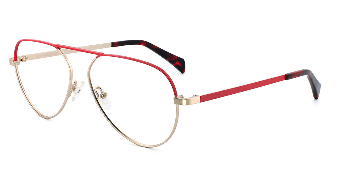 MW20008 Red Gold Reading Glasses - Stylish & Comfortable for Reading, Working, and Daily Use