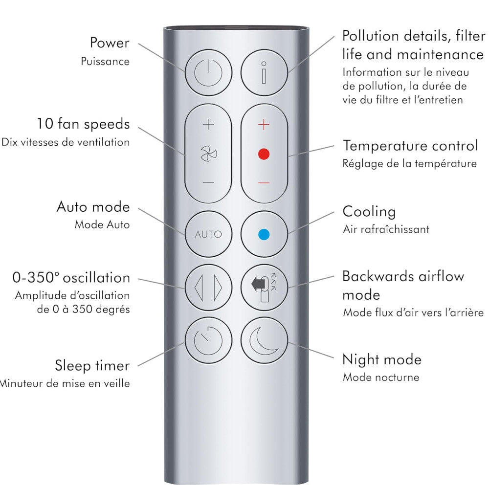 Dyson HP07 Hot + Cool Air Purifier with HEPA Filter - Certified Refurbished with 1-Year Warranty | All-Season Use for Bedroom, Office & Living Room