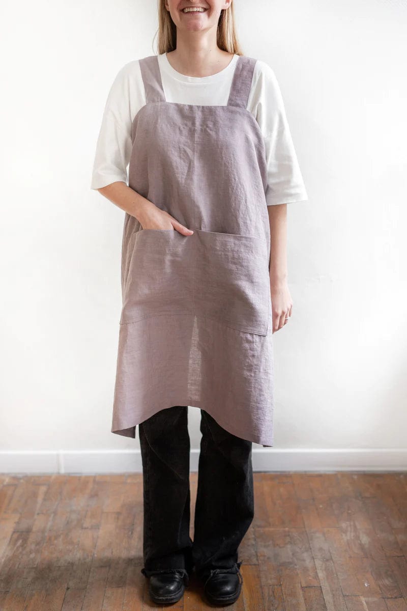 Japanese Cross Linen Apron - Premium Unisex Kitchen Apron for Cooking, Baking & BBQ - Breathable & Stylish Cross-Back Design for Home Chefs & Professional Cooks