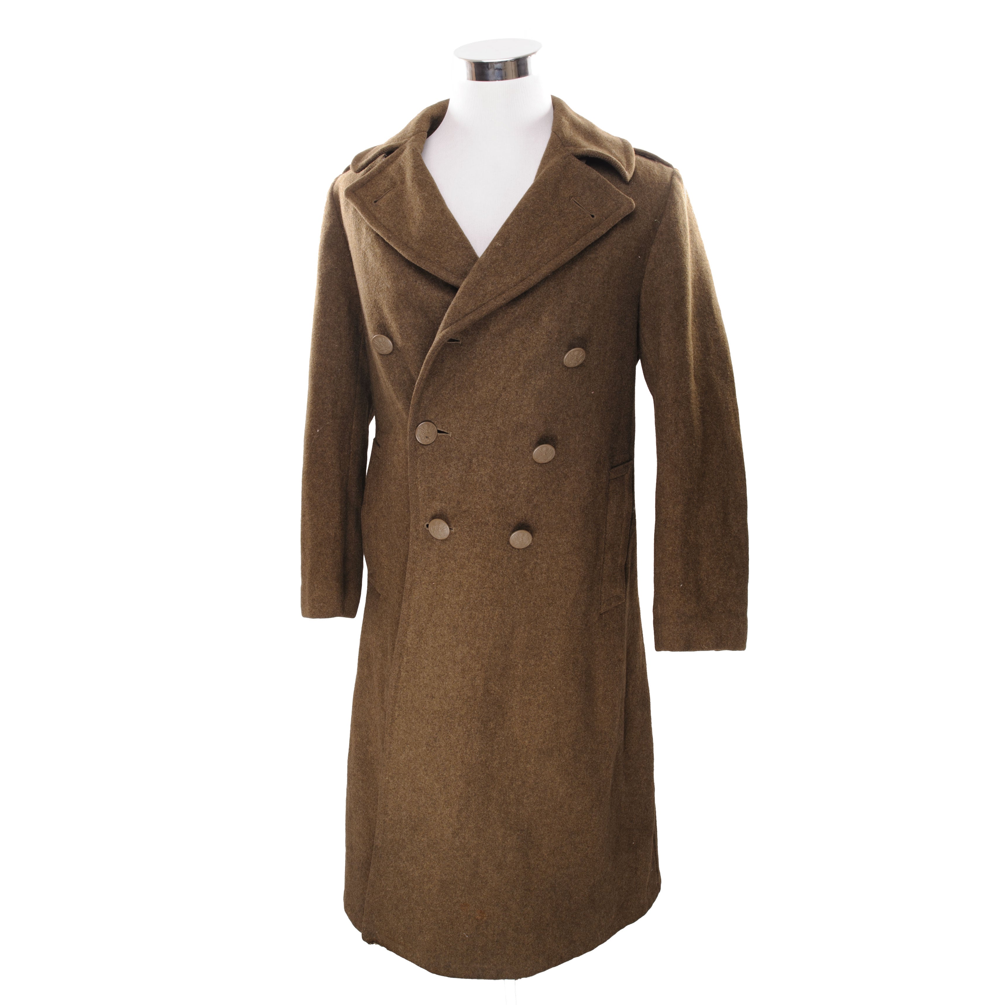 Vintage US Army M-1939 Wool Overcoat - WWII Military Coat Size 36L for Men | Authentic 1942 Reproduction | Perfect for Historical Reenactments, Cold Weather & Collector Displays