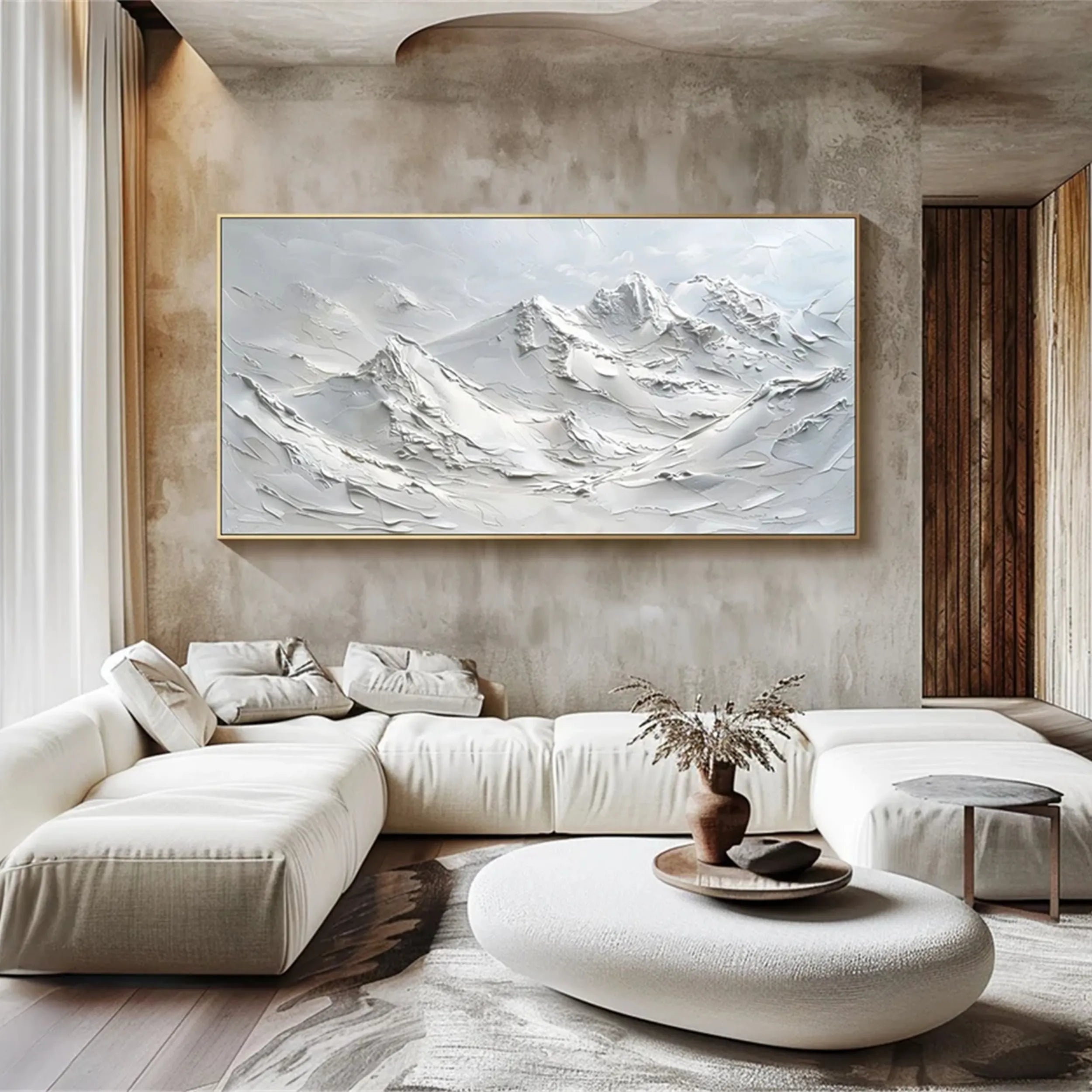 White Minimalist Textured Painting Canvas - Premium Art Canvas for Acrylic & Oil Painting - Perfect for Home Decor, Office Wall Art & DIY Projects | #MM240