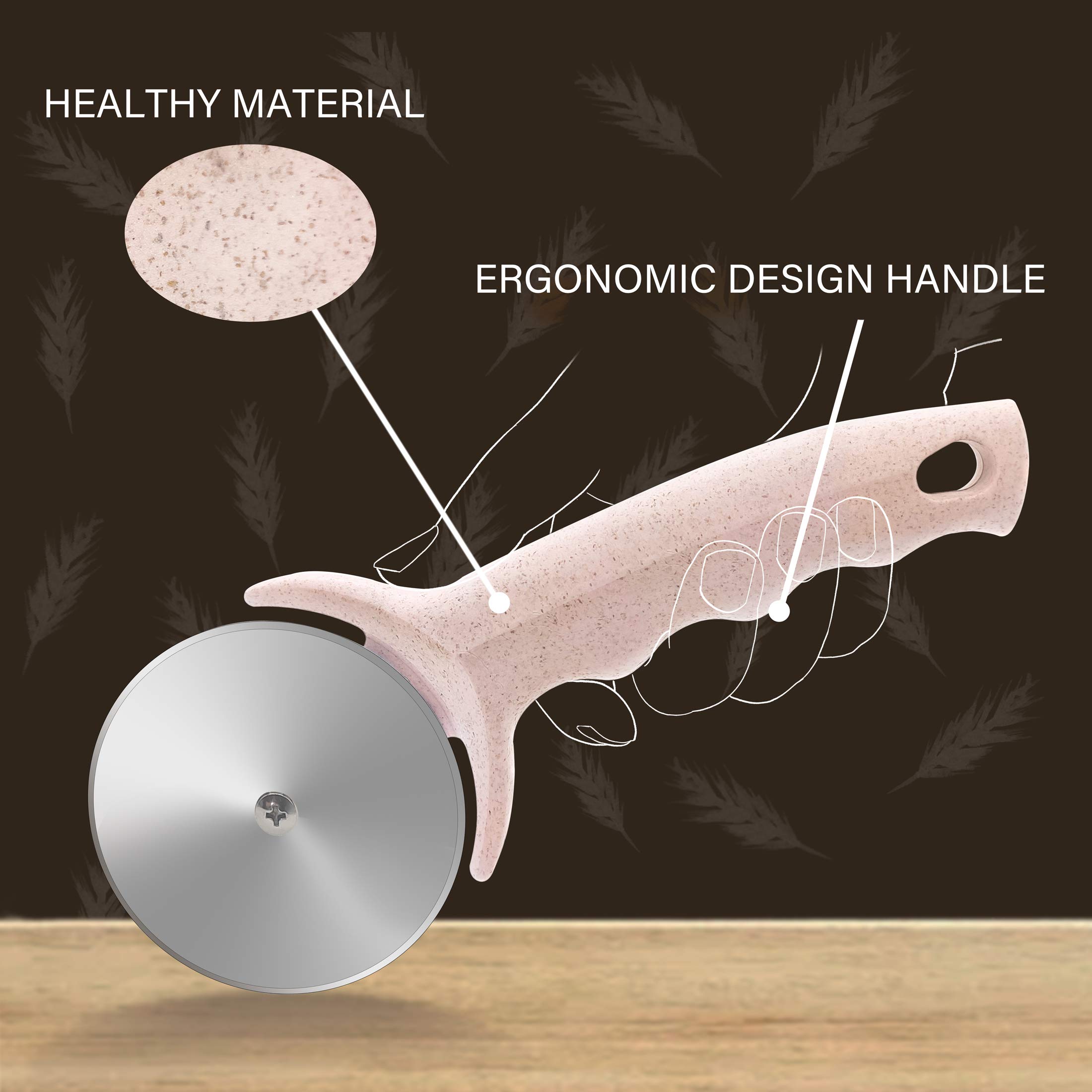 **Stainless Steel Pizza Cutter Wheel with Cover – Super Sharp & Dishwasher Safe – Smooth Rotating Blade for Easy Slicing – Non-Toxic & BPA-Free (Pink) – Perfect for Homemade Pizza, Pies, and Flatbreads**