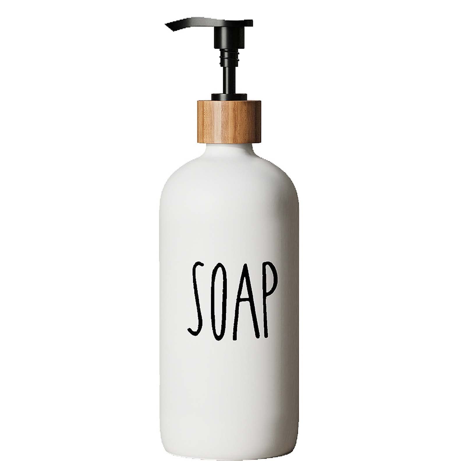 Premium Glass Soap Dispenser for Kitchen & Bathroom - Modern Farmhouse Style Hand & Dish Soap Dispenser with Elegant Design | Perfect for Sink Countertop Decor, Dishwashing & Hand Washing Station