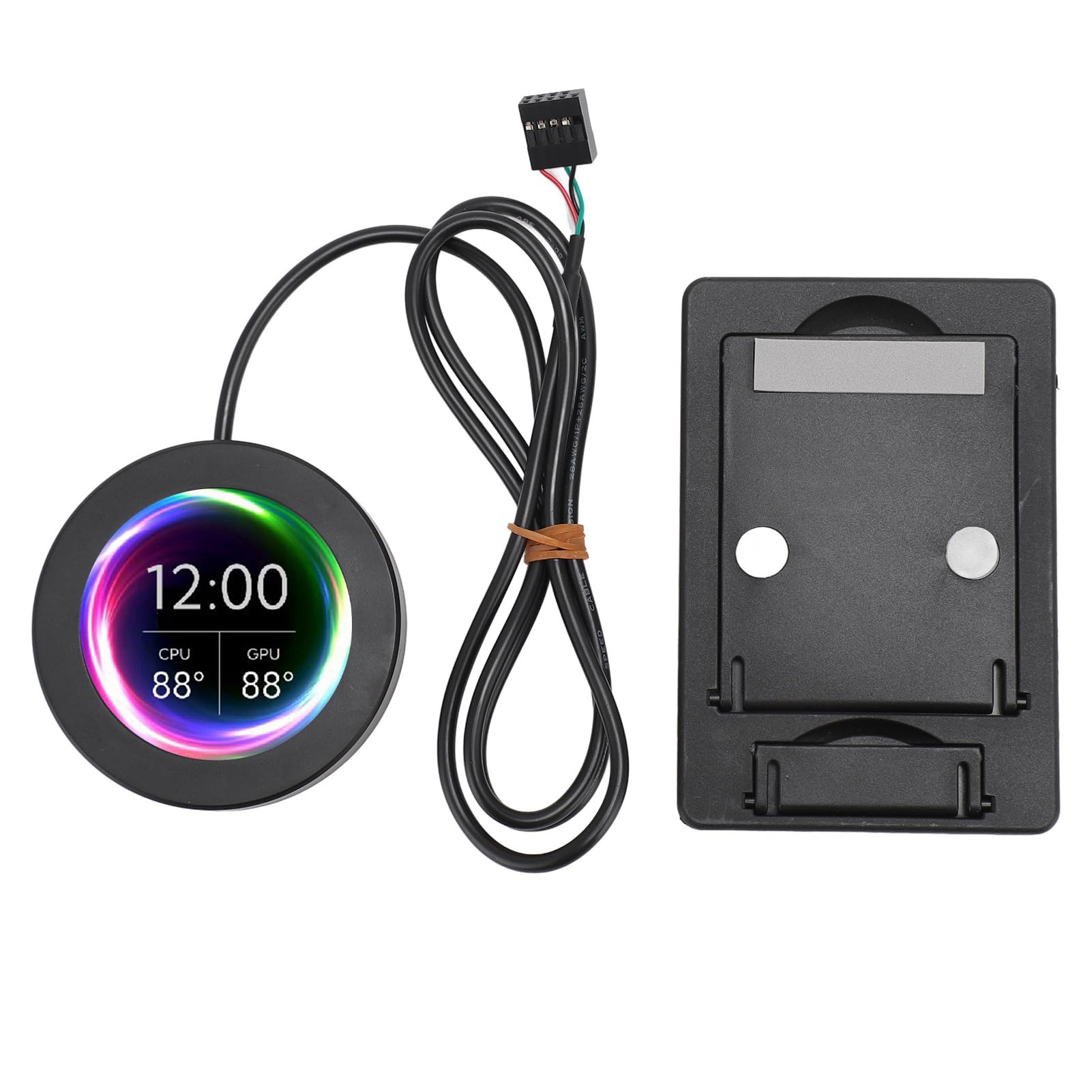 Annadue 2.1 AIO Computer Temperature Monitor with LCD Display - CPU Cooler Upgrade Kit, PC Sensor Panel for Water Cooling Systems, AIDA64 Compatible Computer Accessories (Black) - Perfect for Gaming Rigs and Custom PC Builds