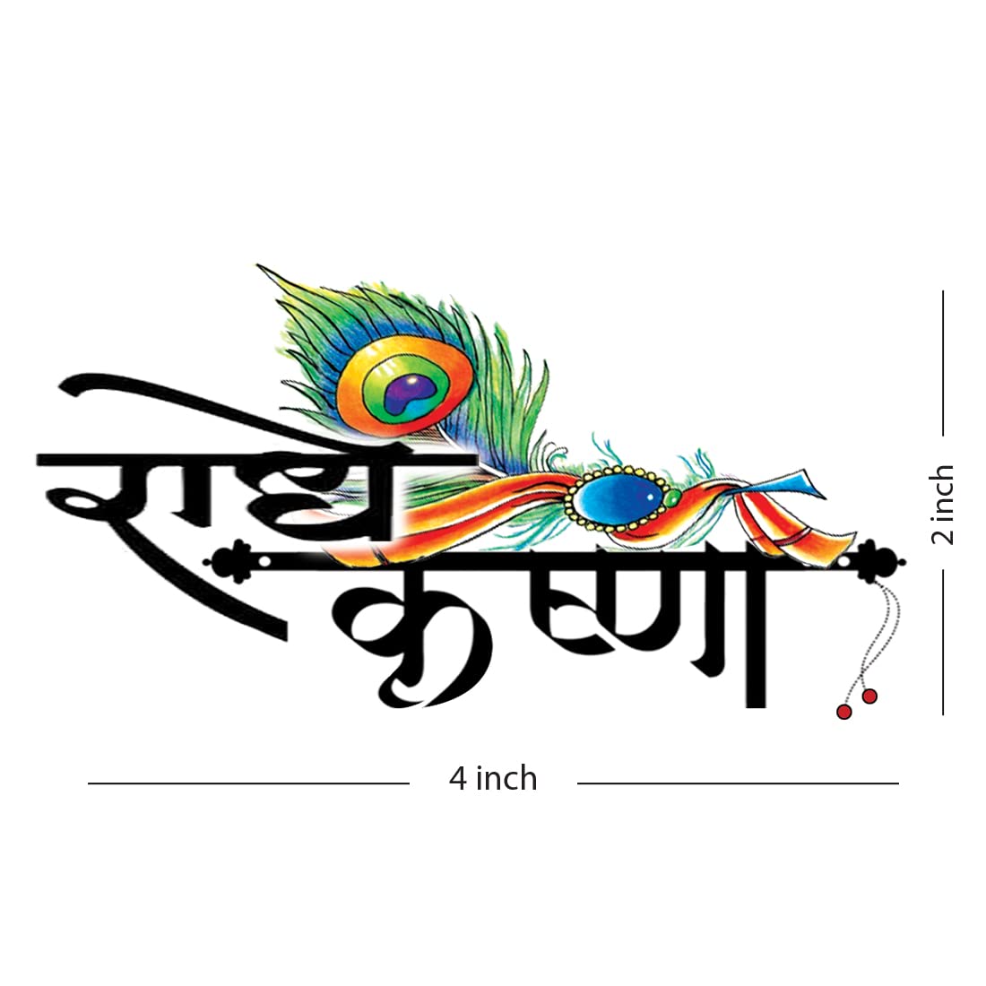 Waterproof Peacock Feather & Radha Krishna Temporary Tattoos for Men & Women - Colorful Body Art for Festivals, Parties & Spiritual Events