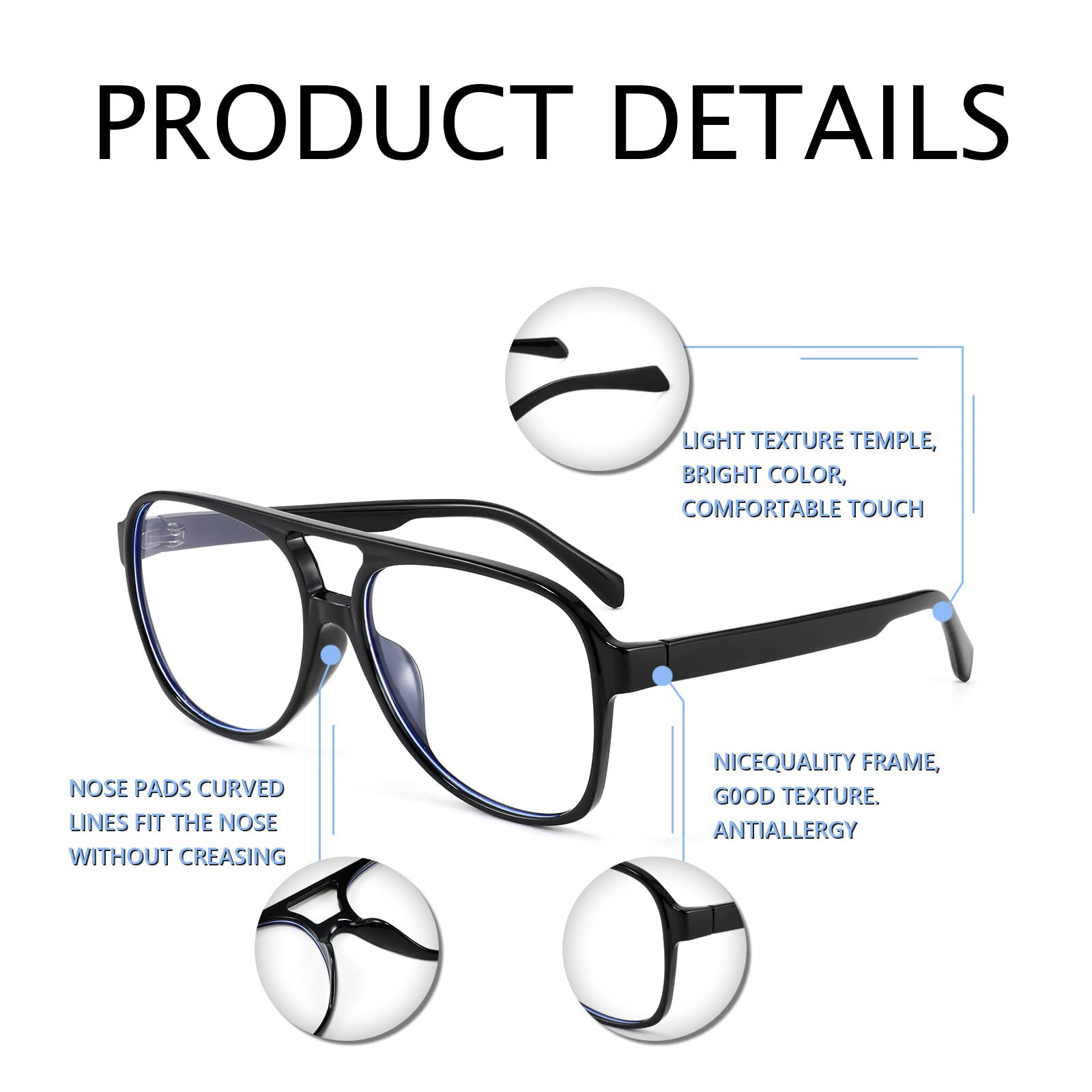 FEISEDY Retro 70s 80s Blue Light Blocking Glasses for Women & Men - Computer Glasses for Gaming, Reading & Office Work - Anti Eyestrain Glasses for PC, Phone & Digital Screen Use
