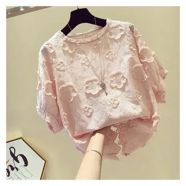 Odeya Floral Blouse for Women - Elegant O Neck Top with Floral Print - Perfect for Office, Party & Casual Wear