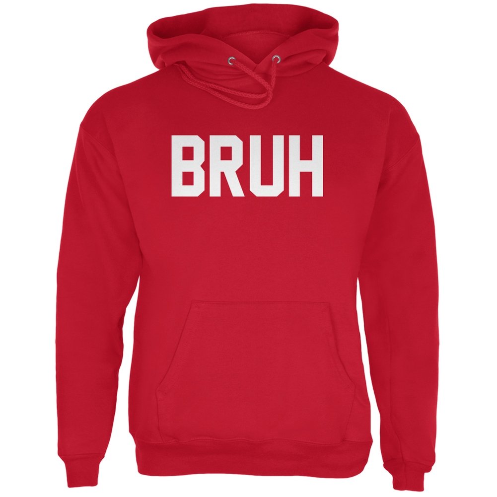 Old Glory Bruh Red Adult Hoodie - Small | Patriotic American Flag Hooded Sweatshirt for Men & Women | Perfect for 4th of July, Veterans Day & Casual Wear