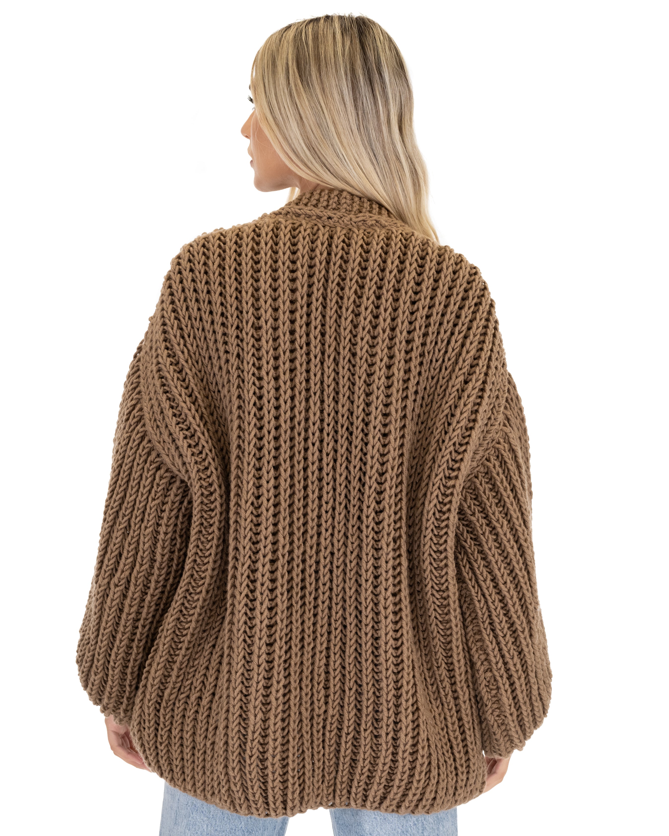 Premium Merino Wool Balloon Cardigan for Women - Soft & Cozy Oversized Knit Sweater - Perfect for Fall, Winter & Casual Outfits