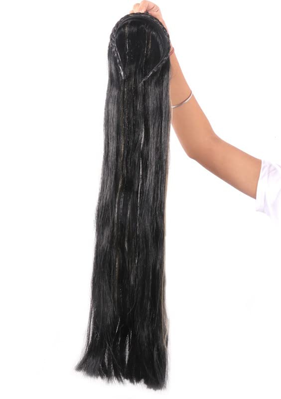 GAURI UMA Long Straight Brown Hair Extensions 30 Inch with Hair Band - Natural Looking Synthetic Hair for Women | Perfect for Parties, Weddings & Daily Styling