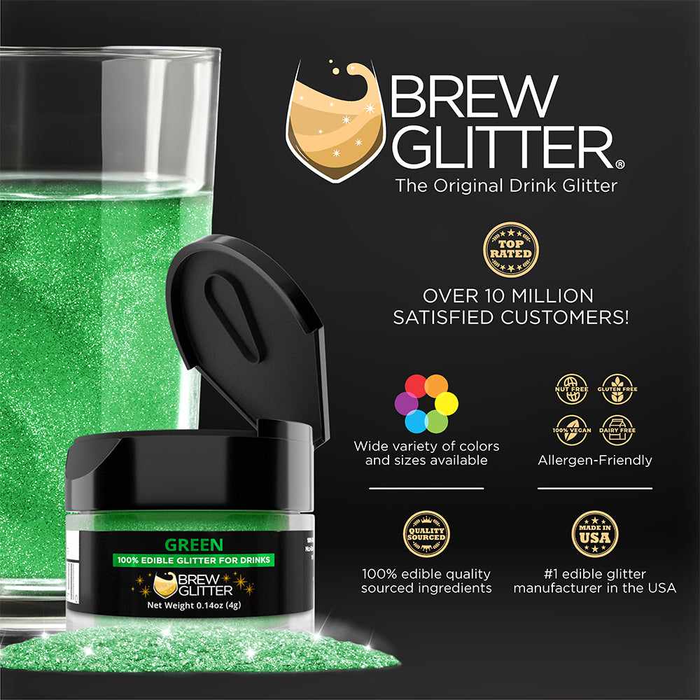 Emerald Elixir Brew Glitter Bundle - Premium Cosmetic Glitter for DIY Crafts, Makeup & Nail Art | Perfect for Festival Looks, Body Art & Creative Projects