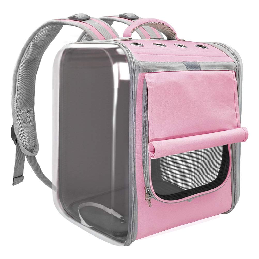 Musite Portable Pet Cat Carrier Backpack - Breathable Travel Shoulder Bag for Cats, Small Dogs & Puppies - Lightweight Outdoor Carrier for Hiking, Camping, Vet Visits & Air Travel (Pink)