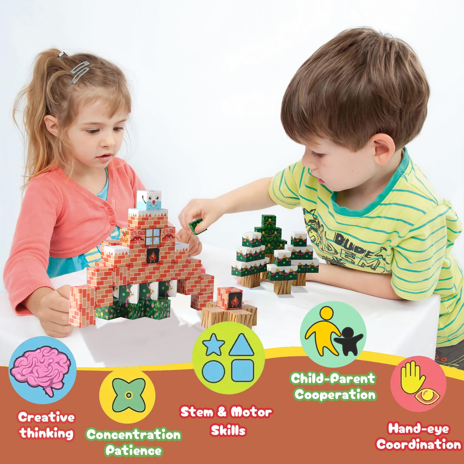 86Pcs Magnetic Building Blocks Set - STEM Educational Construction Toys for Toddlers & Kids Ages 3-8 | Sensory Learning Toys for Boys & Girls | Perfect Birthday Gifts | Great for Classroom, Home Play & Creative Development